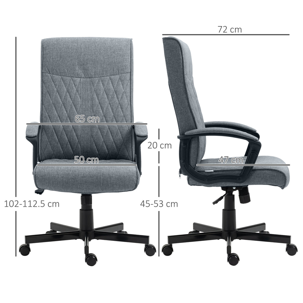 Easycomfort Sedia da Ufficio Girevole with Funzione Dondolo e Altezza Regolabile, 65x72x102-112.5cm, Grigio