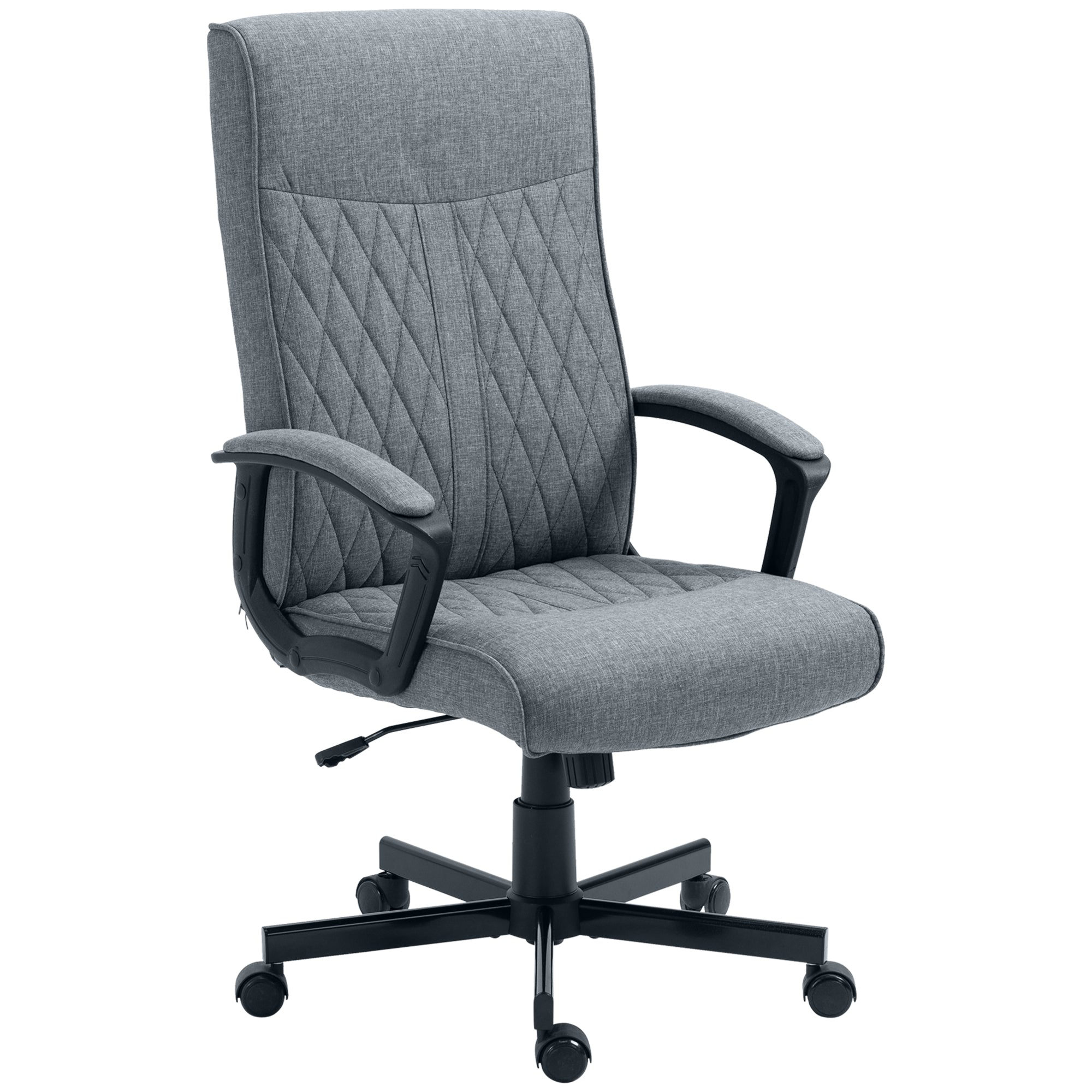 Easycomfort Sedia da Ufficio Girevole with Funzione Dondolo e Altezza Regolabile, 65x72x102-112.5cm, Grigio