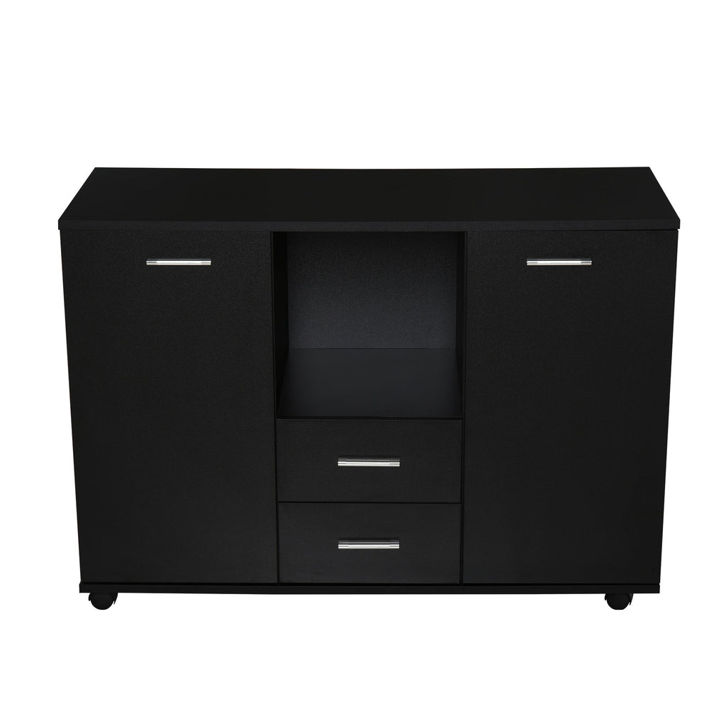 Easycomfort Armadietto Multifunzionale per l'Ufficio with Ruote a 360°, per Stampanti e Fascicoli, in Legno black 100x40x71cm