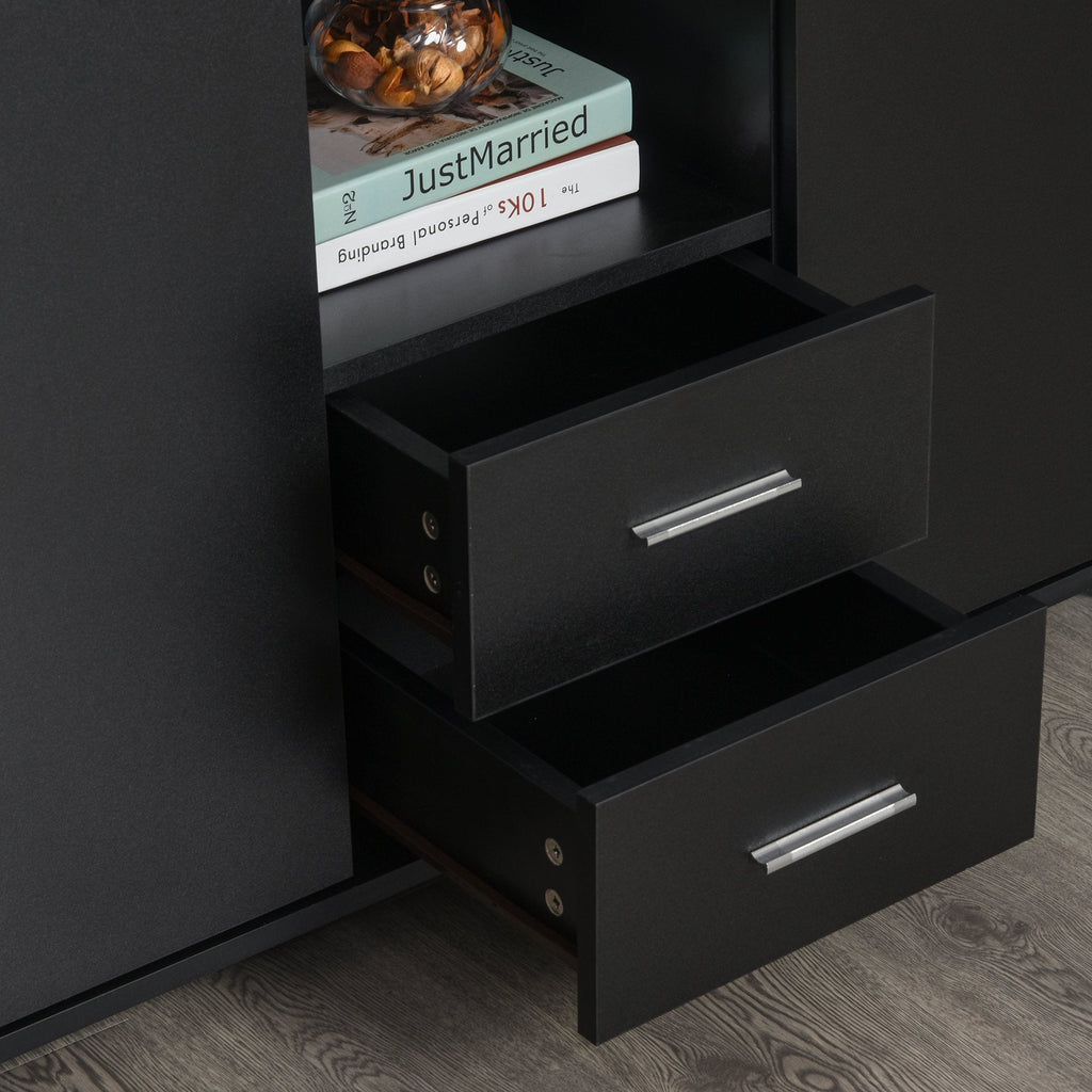 Easycomfort Armadietto Multifunzionale per l'Ufficio with Ruote a 360°, per Stampanti e Fascicoli, in Legno black 100x40x71cm