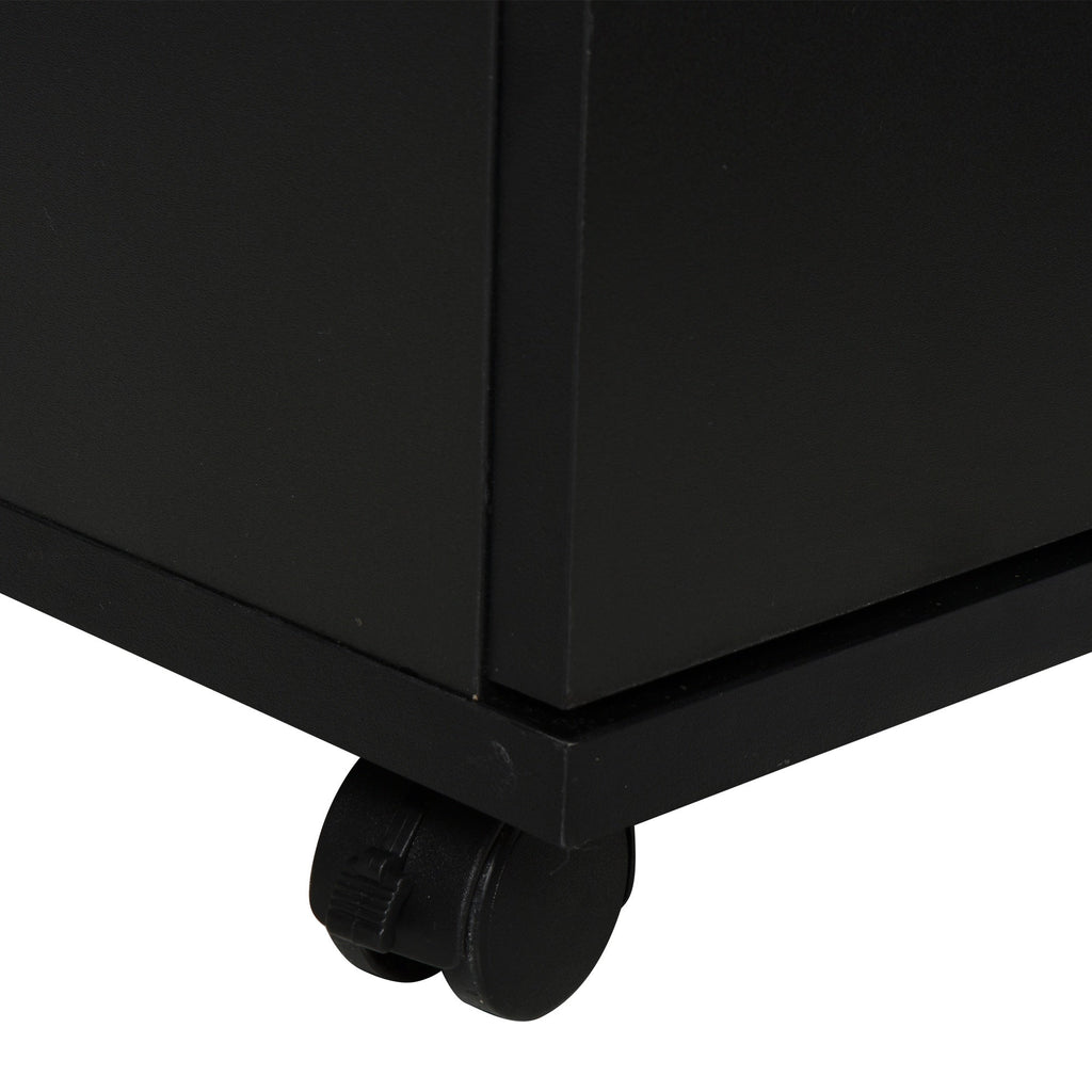 Easycomfort Armadietto Multifunzionale per l'Ufficio with Ruote a 360°, per Stampanti e Fascicoli, in Legno black 100x40x71cm