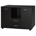 Easycomfort Armadietto Multifunzionale per l'Ufficio with Ruote a 360°, per Stampanti e Fascicoli, in Legno black 100x40x71cm