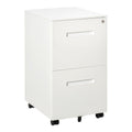 Easycomfort Cassettiera Ufficio with Ruote, Schedario Portadocumenti a 2 Cassetti with Serratura e 2 Chiavi in Acciaio, 39x48x67cm, white
