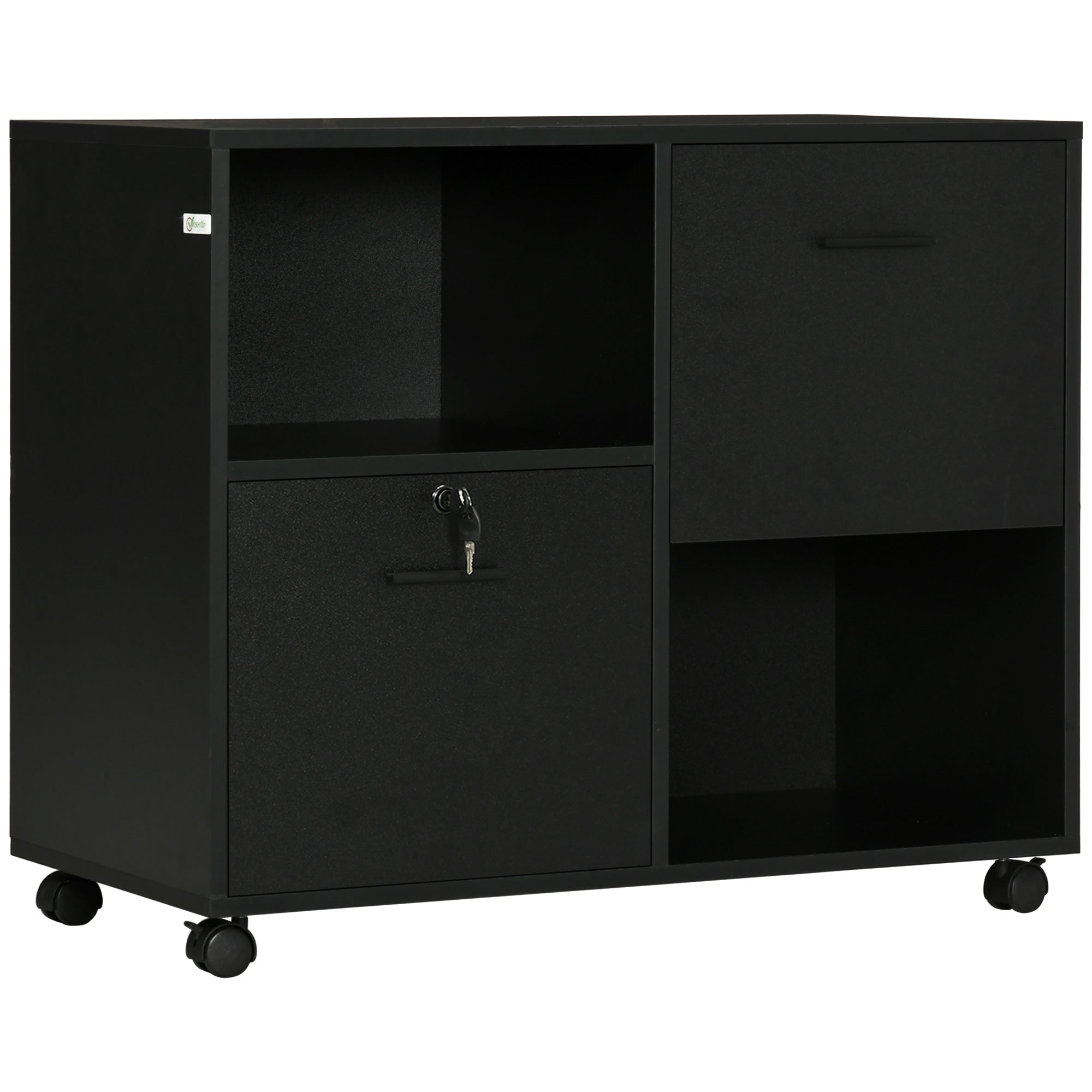 EasyComfort kantoorkast 2 laden 80x40x66 cm zwart