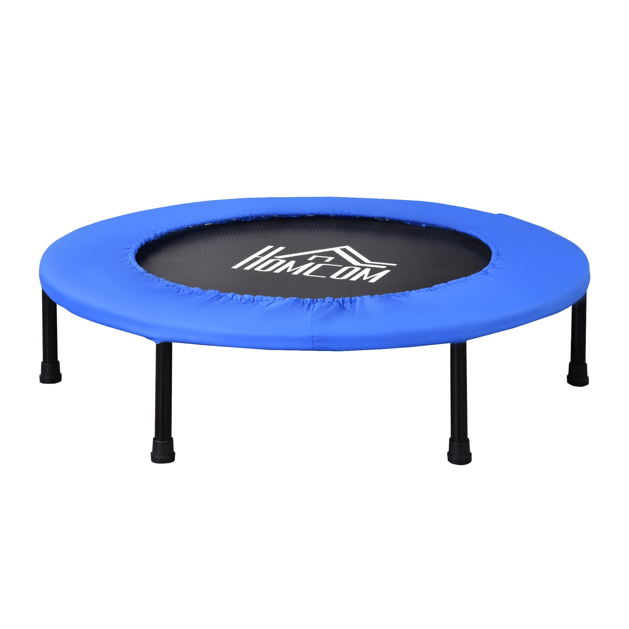 Easycomfort Trampolino Elastico per Allenamento with 30 Molle, in Acciaio, Plastica e PP, Ø91x22.5 cm, black e Blu