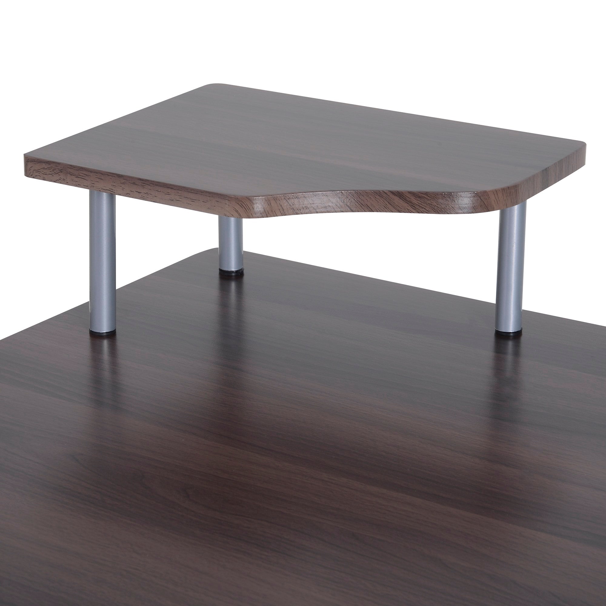 Easycomfort Scrivania per Computer Moderna with Cassetti, Ripiani e Tastiera Estraibile, Scrivania da Ufficio per Casa in Legno Marrone 152x60x88cm