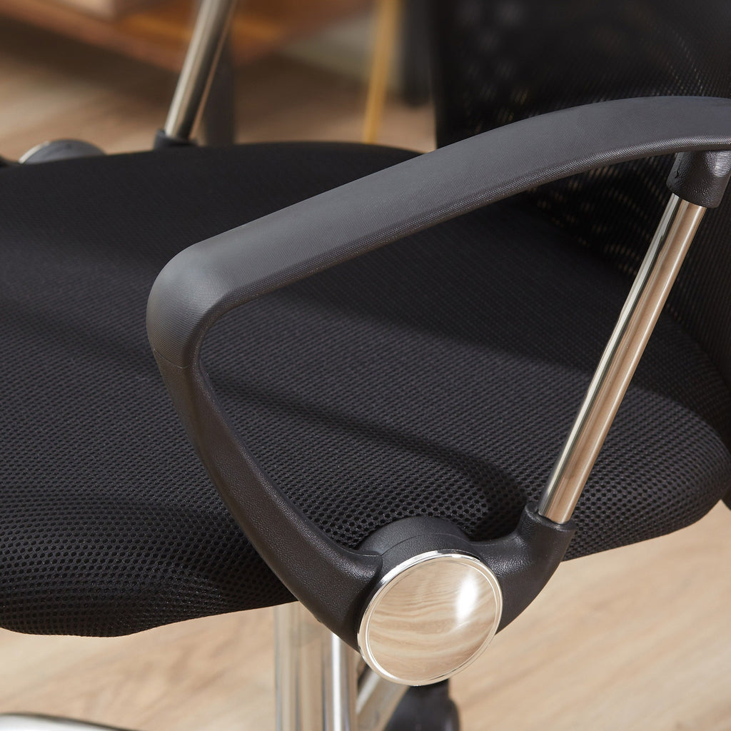 Easycomfort Sedia Ergonomica da Ufficio Girevole e Dondolo with Ruote, Altezza Regolabile e Schienale a Rete, 63x65x109-119cm black