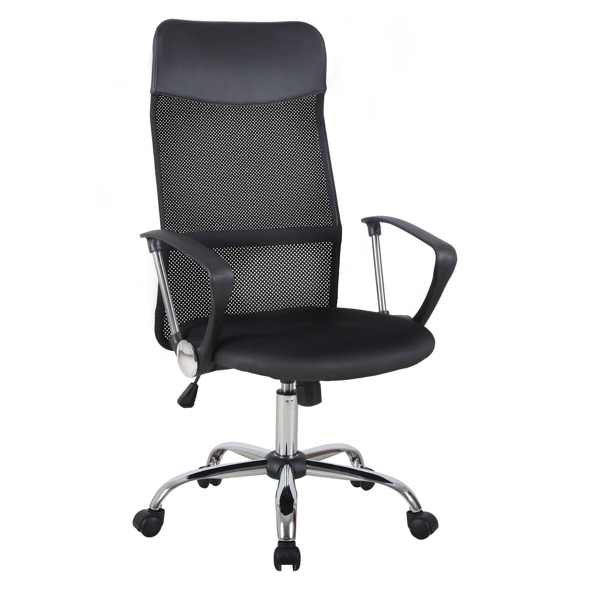 Easycomfort Sedia Ergonomica da Ufficio Girevole e Dondolo with Ruote, Altezza Regolabile e Schienale a Rete, 63x65x109-119cm black