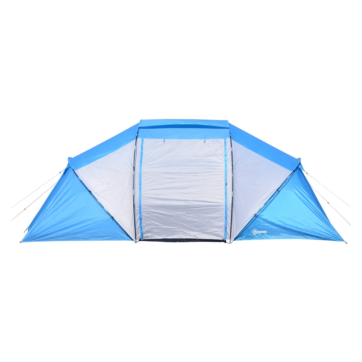 Easycomfort Tenda da Campeggio 4 Posti with 2 Zone Notte e Borsa da Trasporto, 430×240×170 cm, white e Azzurro