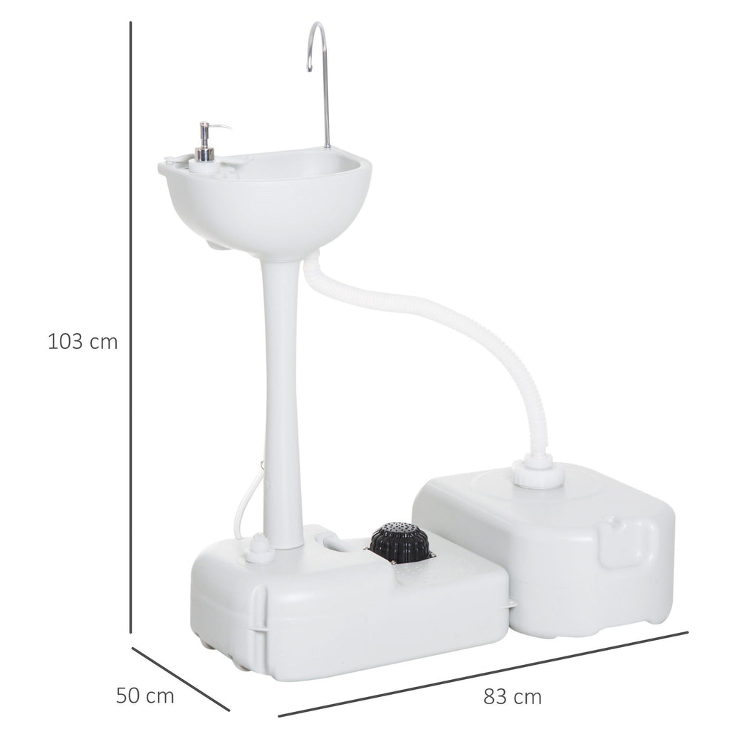 Easycomfort Lavabo Portatile da Campeggio with 2 Ruote, Serbatoio Acqua 17L e Serbatoio Sapone 2.5L, 83x50x103cm