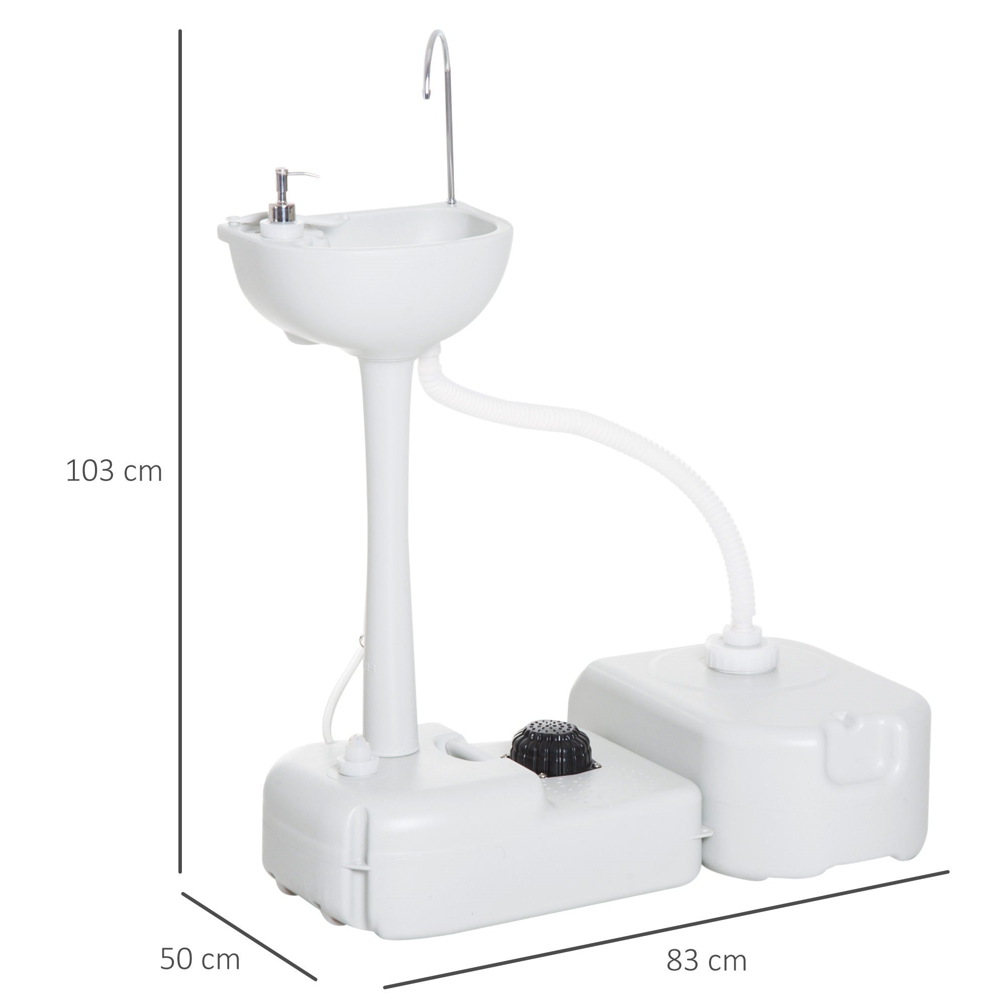 Easycomfort Lavabo Portatile da Campeggio with 2 Ruote, Serbatoio Acqua 17L e Serbatoio Sapone 2.5L, 83x50x103cm