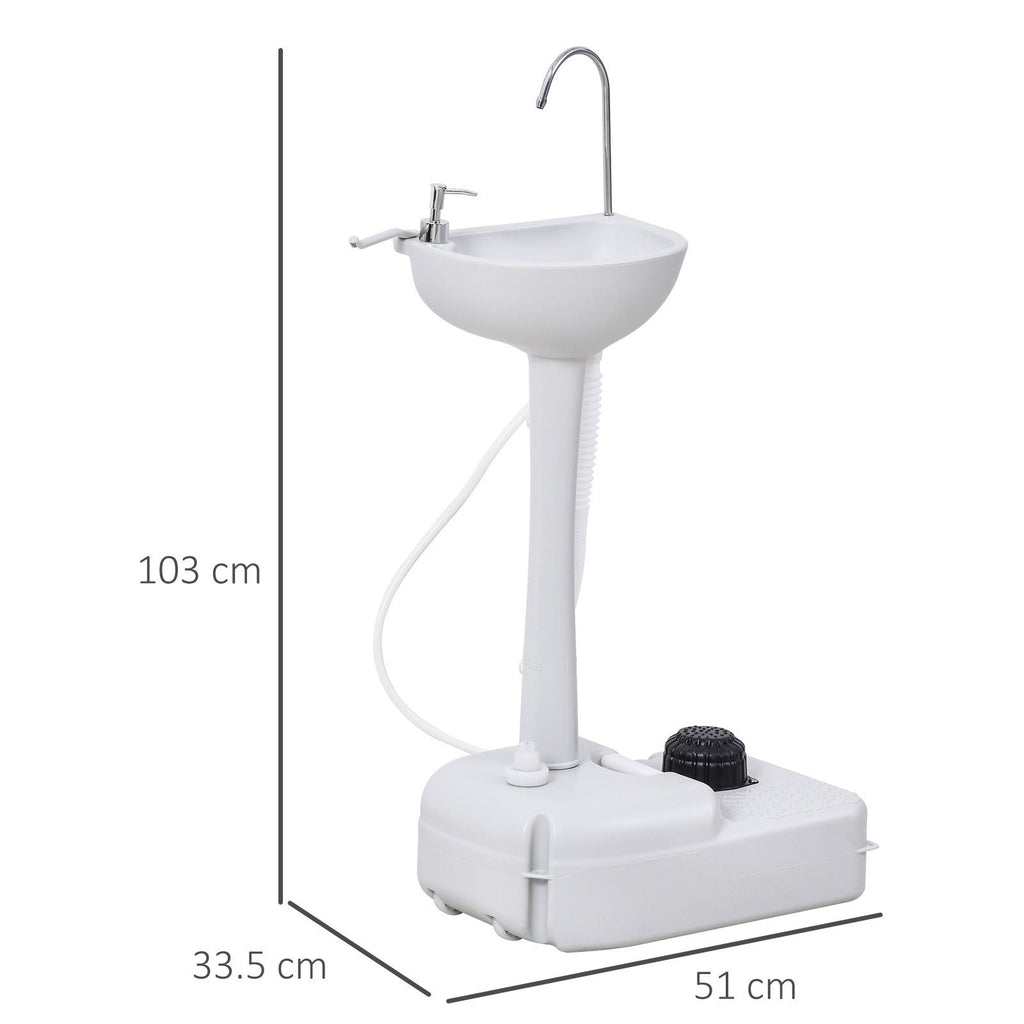 Easycomfort Lavabo Portatile da Campeggio with 2 Ruote, Serbatoio Acqua 17L e Serbatoio Sapone 2.5L, 51x33.5x103cm
