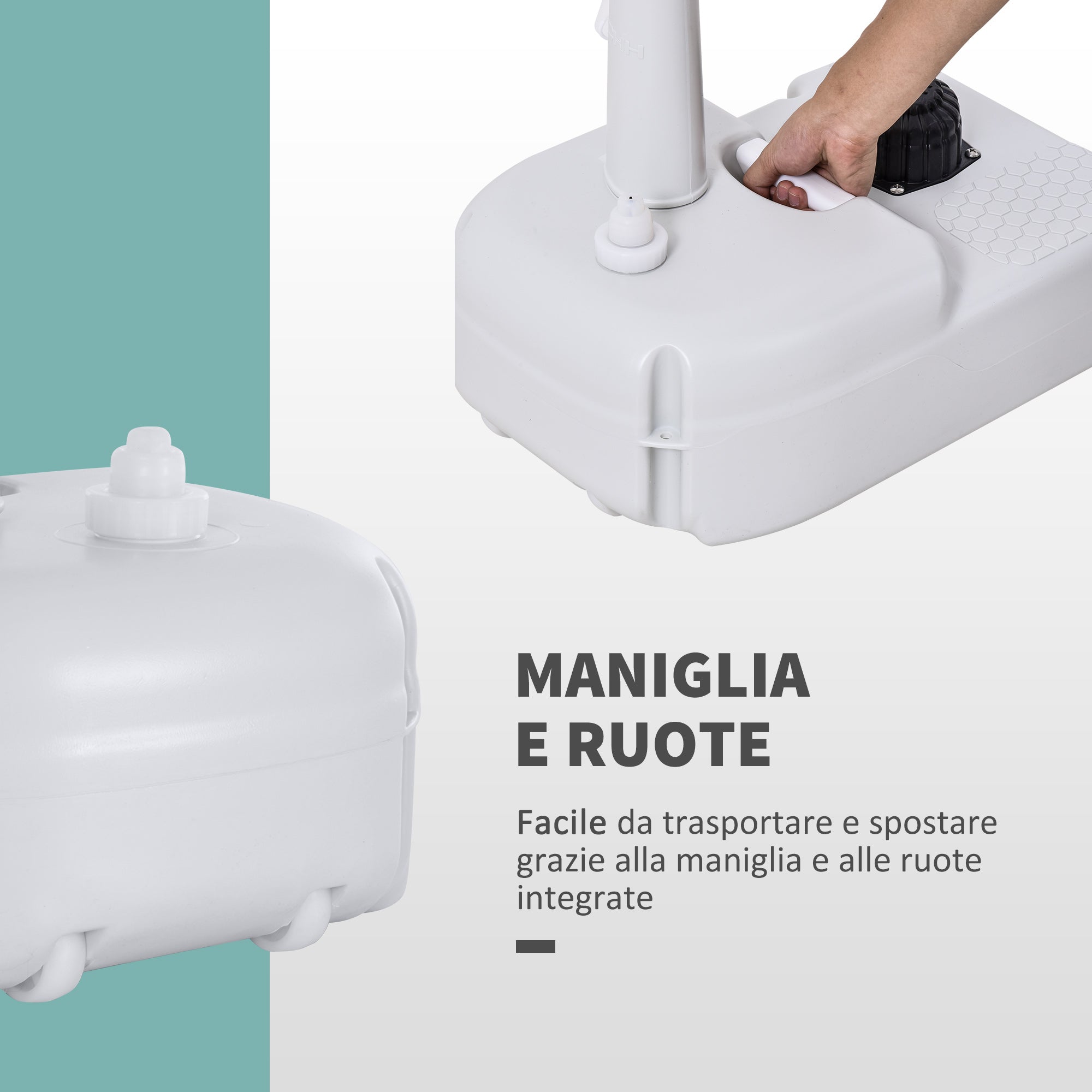 Easycomfort Lavabo Portatile da Campeggio with 2 Ruote, Serbatoio Acqua 17L e Serbatoio Sapone 2.5L, 51x33.5x103cm