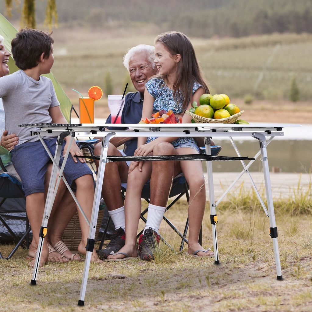 Easycomfort Tavolo da Campeggio Pieghevole Multifunzione in Alluminio with Custodia e Altezza Regolabile Sostiene fino 40 Kg
