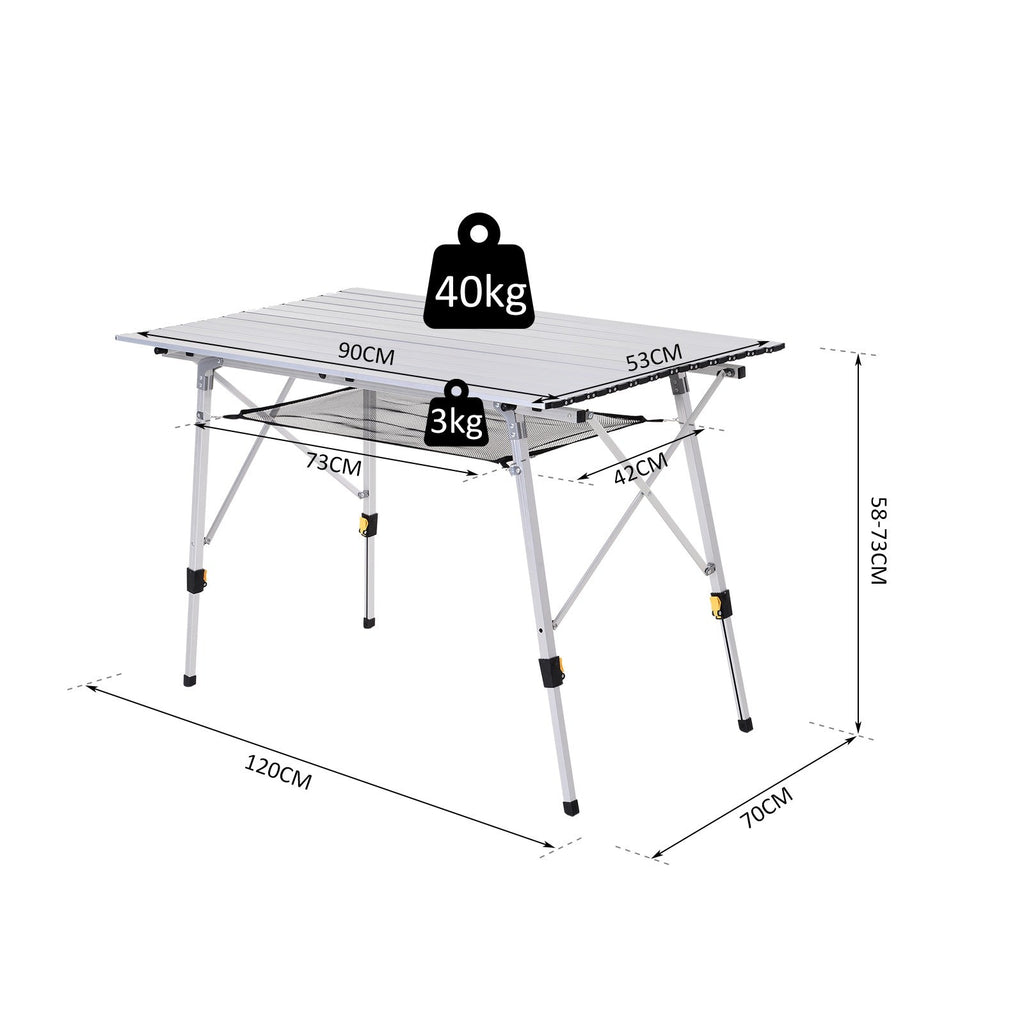 Easycomfort Tavolo da Campeggio Pieghevole Multifunzione in Alluminio with Custodia e Altezza Regolabile Sostiene fino 40 Kg