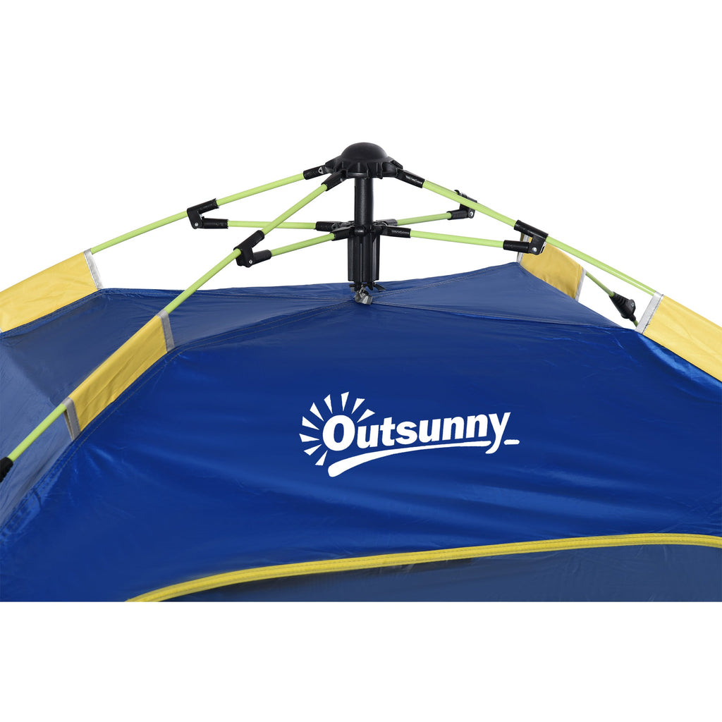 Easycomfort Tenda da Spiaggia Pop Up with 2 Finestre Traforate e Porta Richiudibile, 220x173x120cm Blue e Giallo