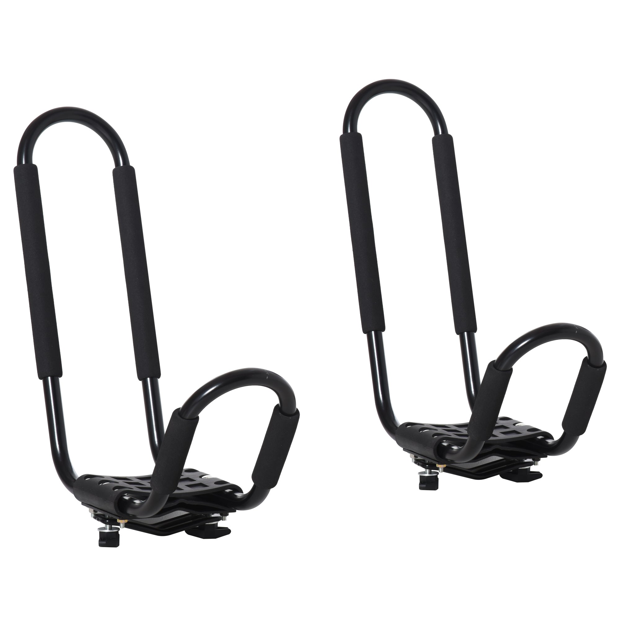 EASYCOMFORT Set of 2 Kayak Carrier Brackets with Universal Attachment for Roof Rack Suitable for Canoes and Paddleboards, Black, 46x16.5x47cm