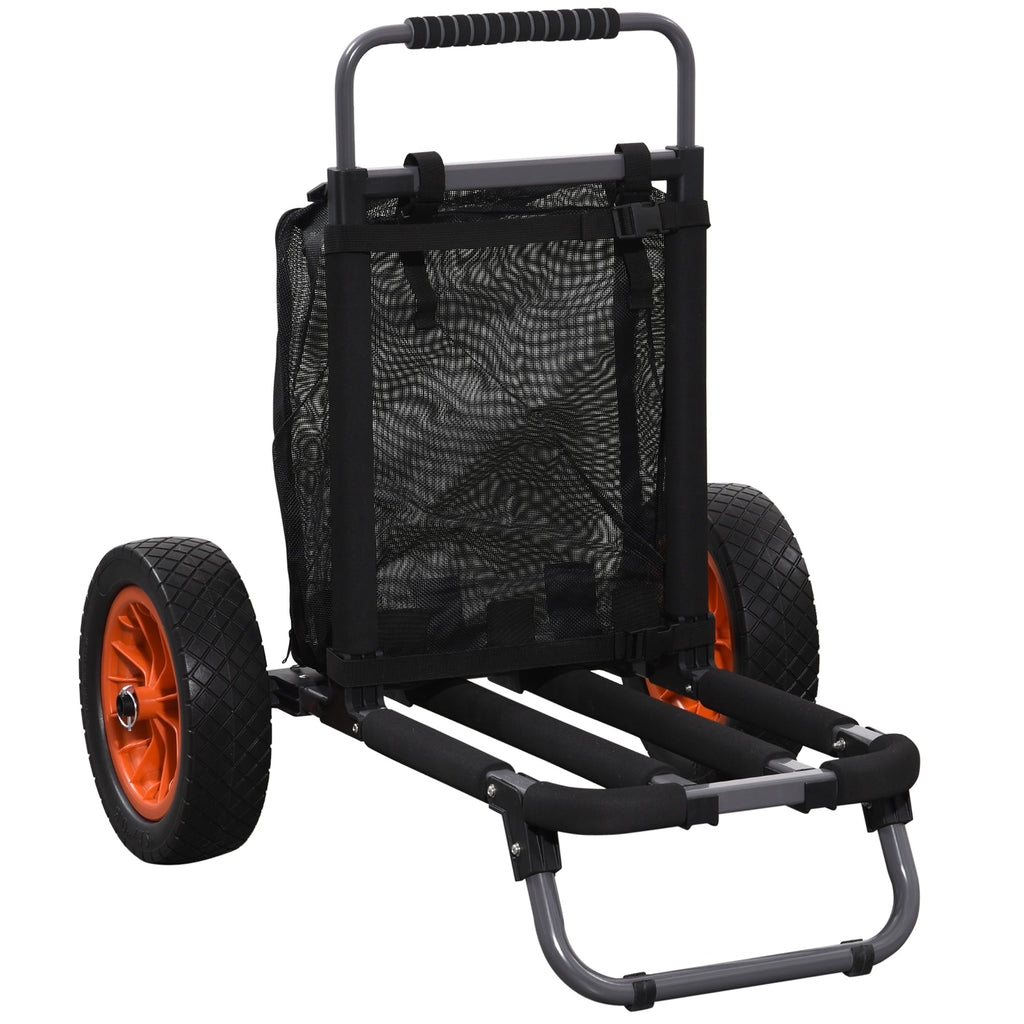 Easycomfort Carrello da Spiaggia Pieghevole with Tasca in Rete, Manico Telescopico e Cavalletto, 82x67x81 cm