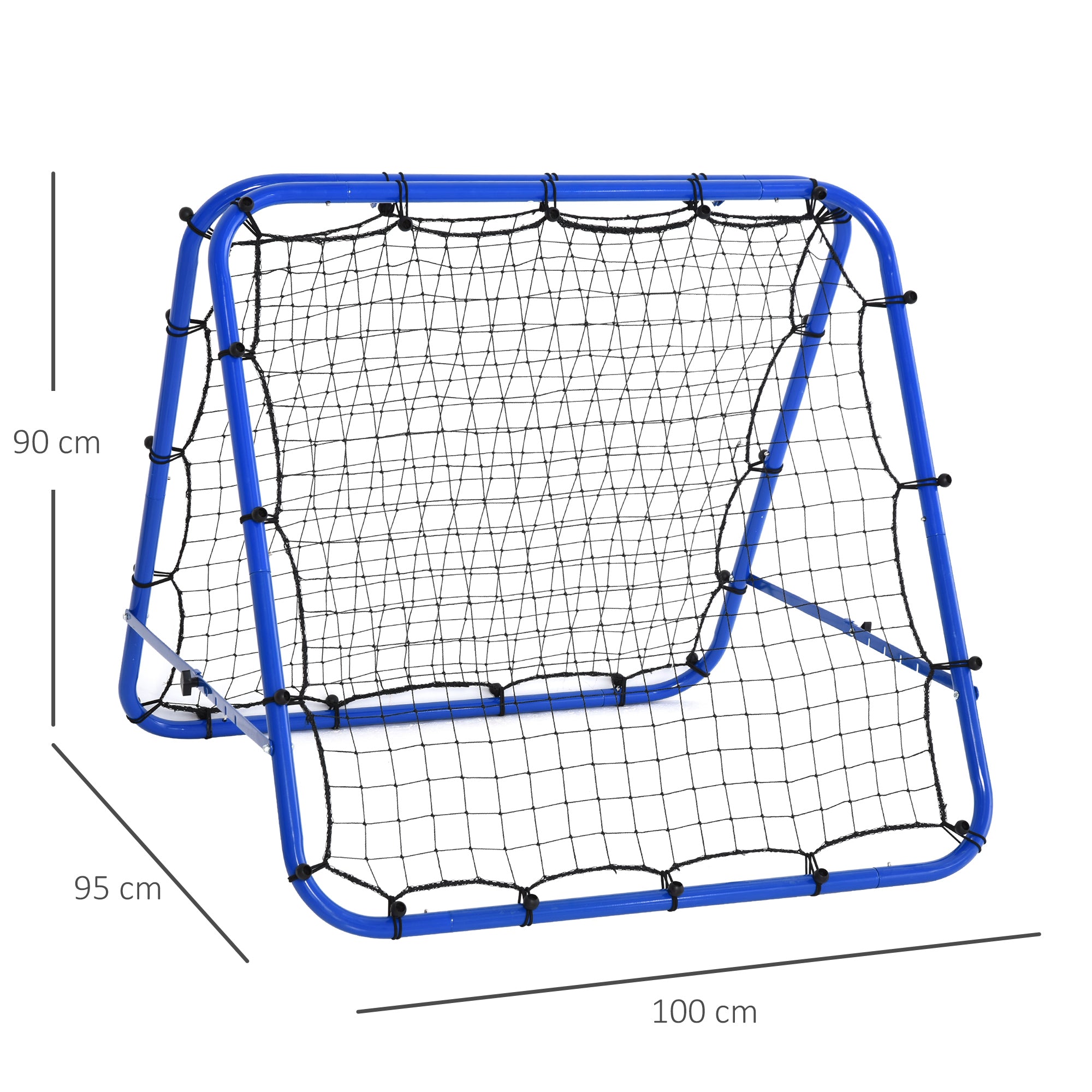 EasyComfort voetbal terugkaatsnet inklapbaar 100x95x90 cm blauw