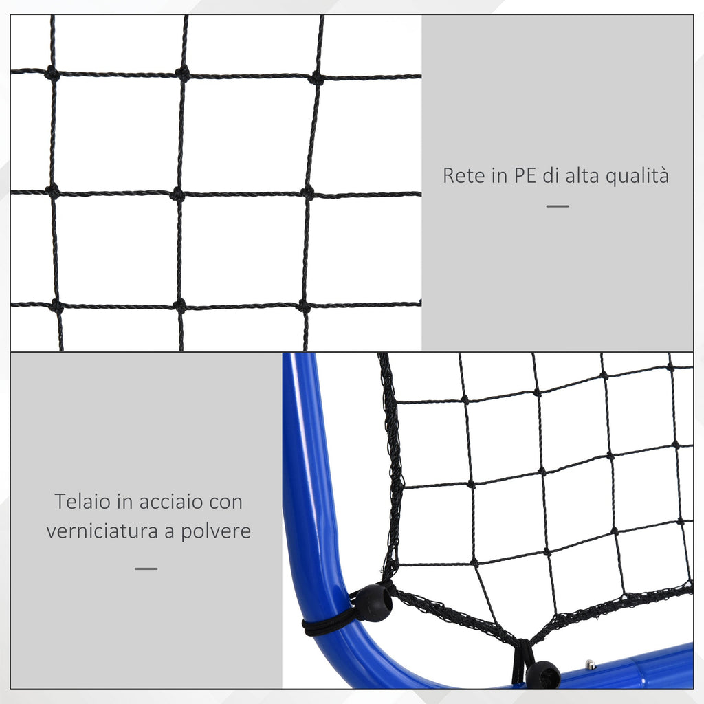 EasyComfort voetbal terugkaatsnet inklapbaar 100x95x90 cm blauw