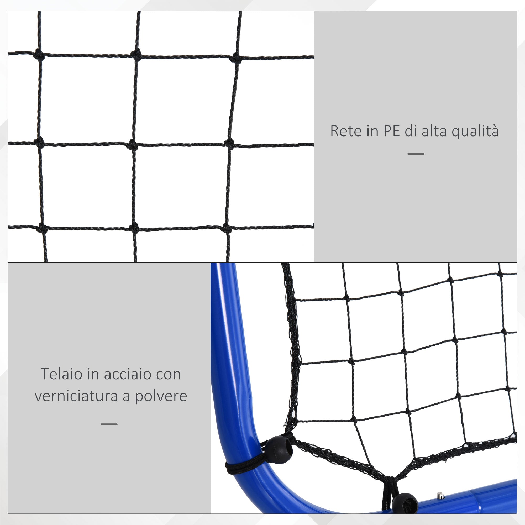 EasyComfort voetbal terugkaatsnet inklapbaar 100x95x90 cm blauw