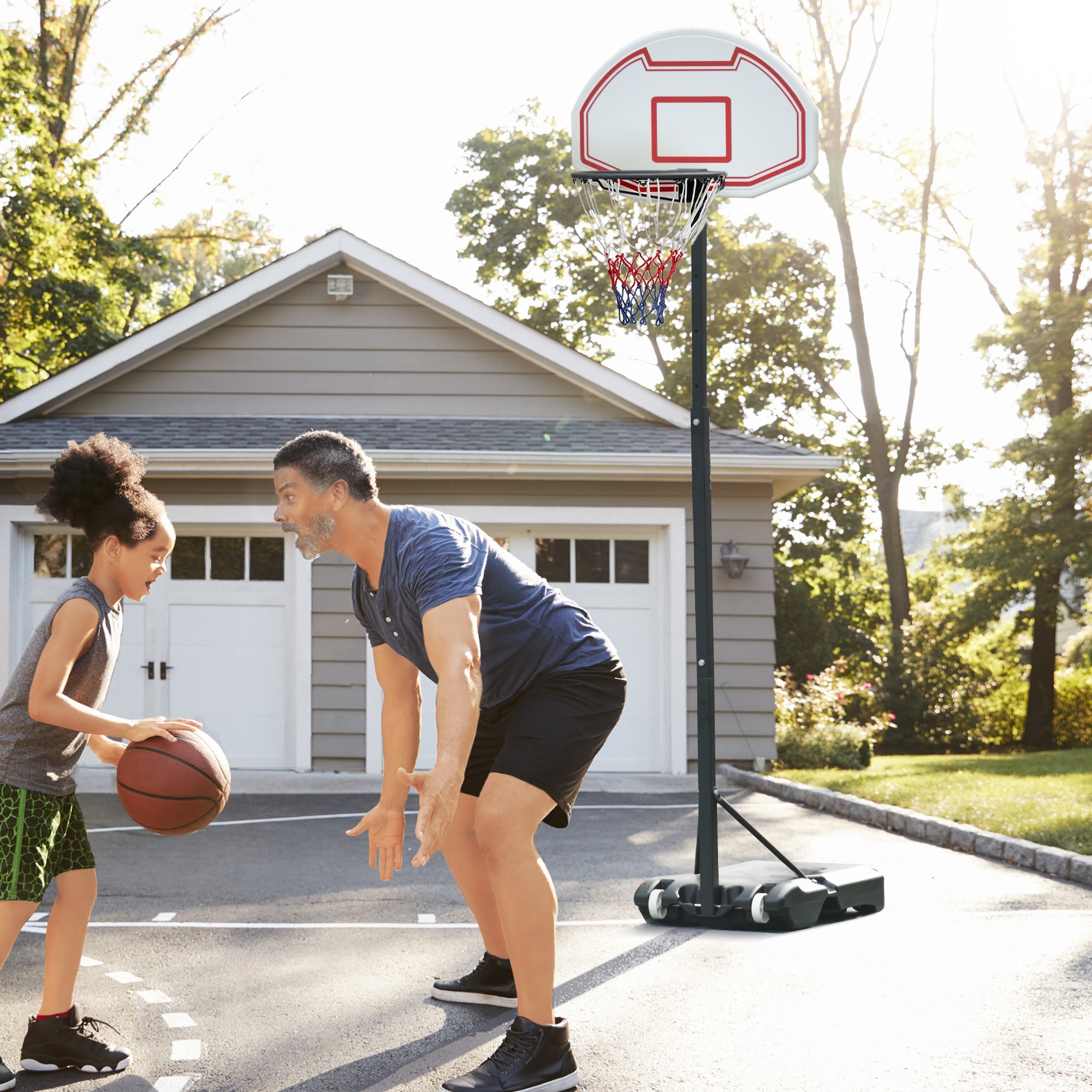 EasyComfort verstelbare basketbalstandaard 73x49x194-249 cm