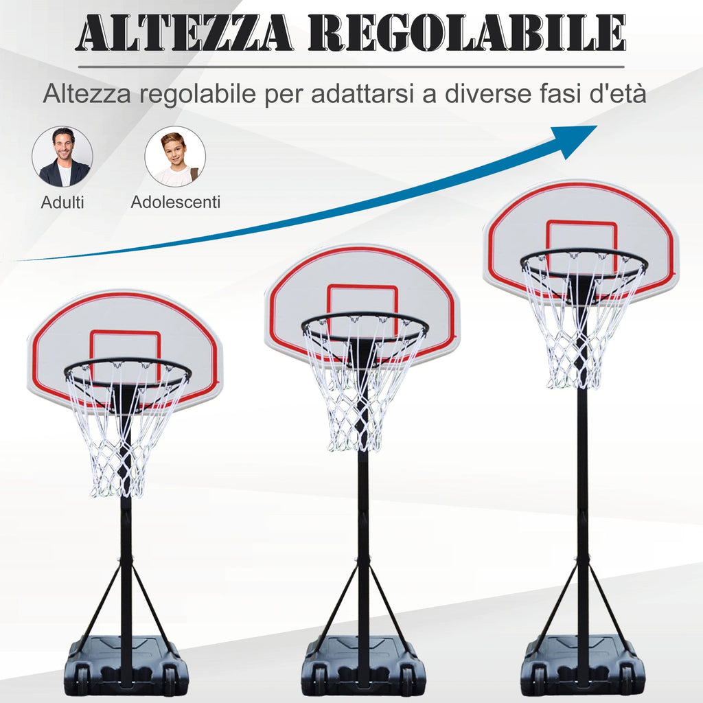 EasyComfort verstelbare basketbalstandaard 73x49x194-249 cm