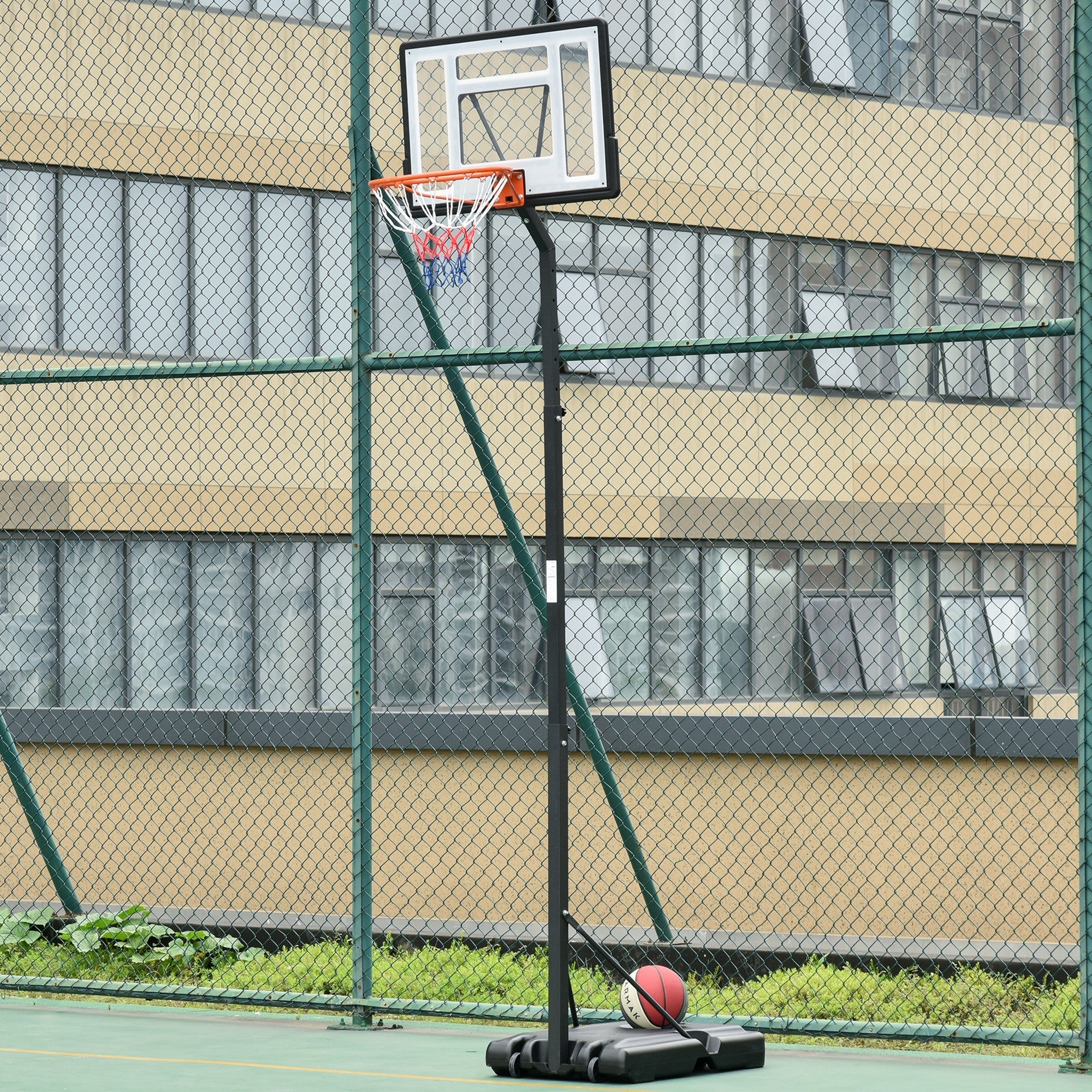 Easycomfort Canestro Basket per Adulti with Altezza Regolabile 302-352cm, Struttura in Acciaio, PE e PVC, black