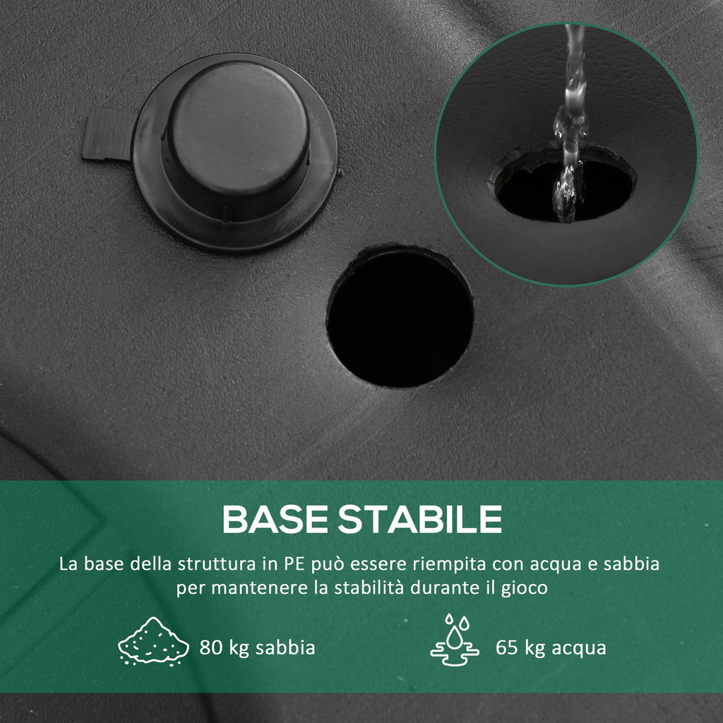 Easycomfort Canestro Basket Altezza Regolabile 160-305cm, Base with Ruote e Struttura in Acciaio, Tabellone in PVC Trasparente