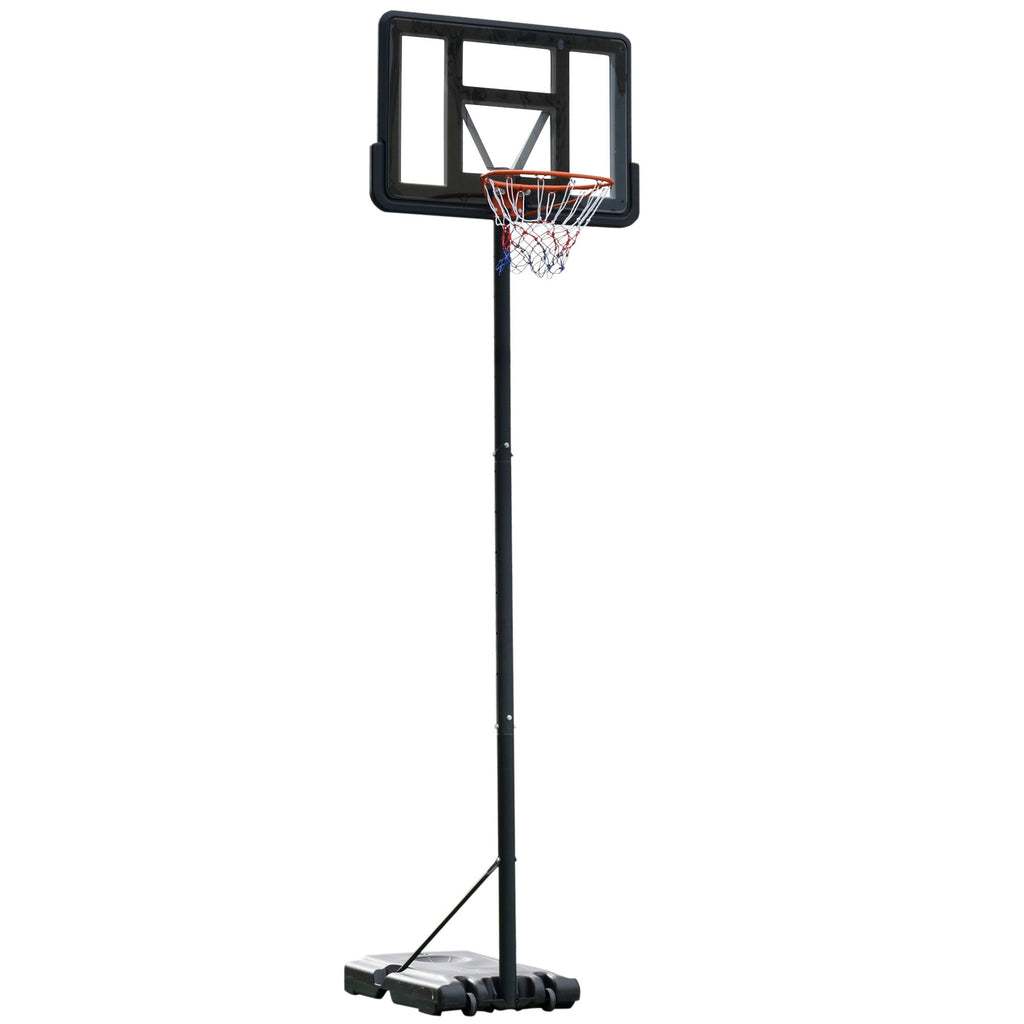 Easycomfort Canestro Basket Altezza Regolabile 160-305cm, Base with Ruote e Struttura in Acciaio, Tabellone in PVC Trasparente