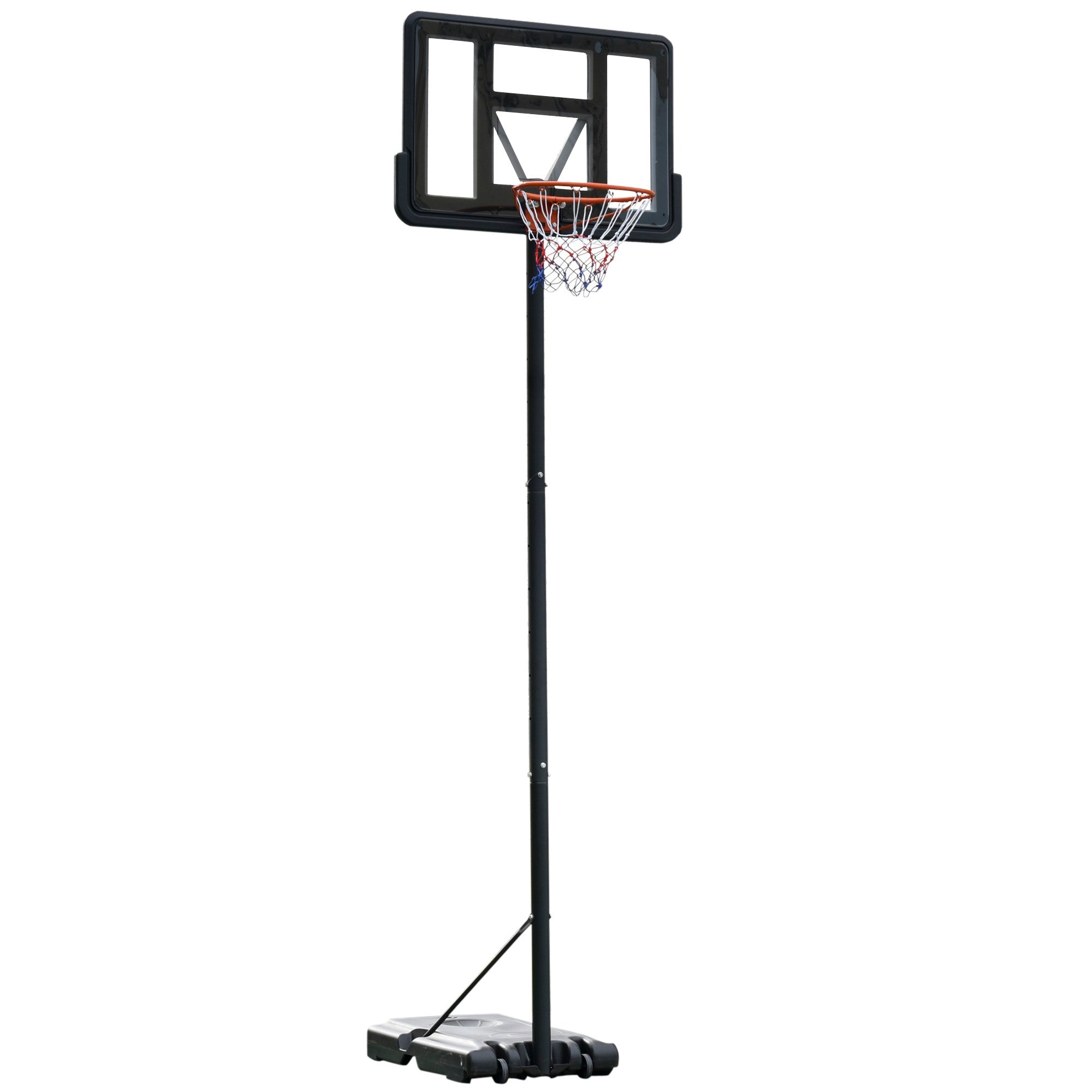 Easycomfort Canestro Basket Altezza Regolabile 160-305cm, Base with Ruote e Struttura in Acciaio, Tabellone in PVC Trasparente