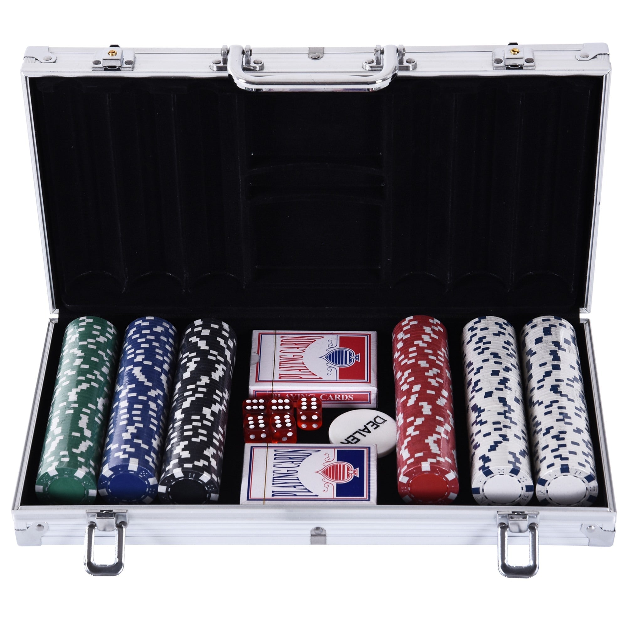 EasyComfort pokerset met aluminium koffer - 300 fiches, 2 kaartspellen