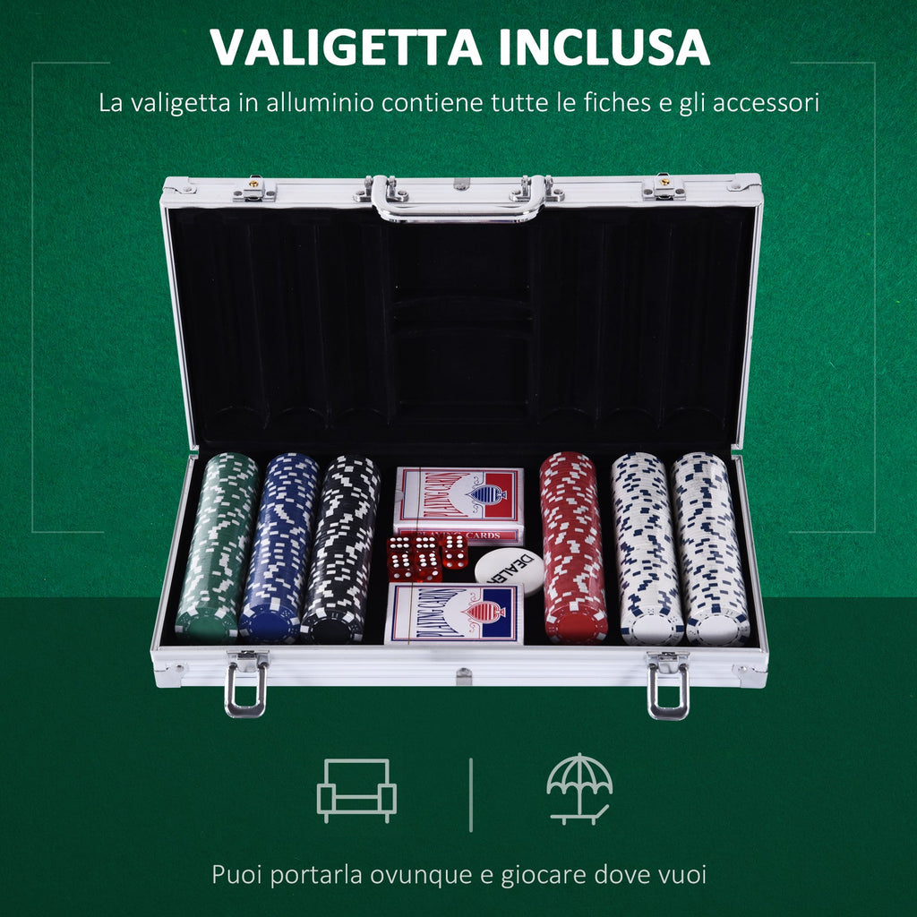EasyComfort pokerset met aluminium koffer - 300 fiches, 2 kaartspellen
