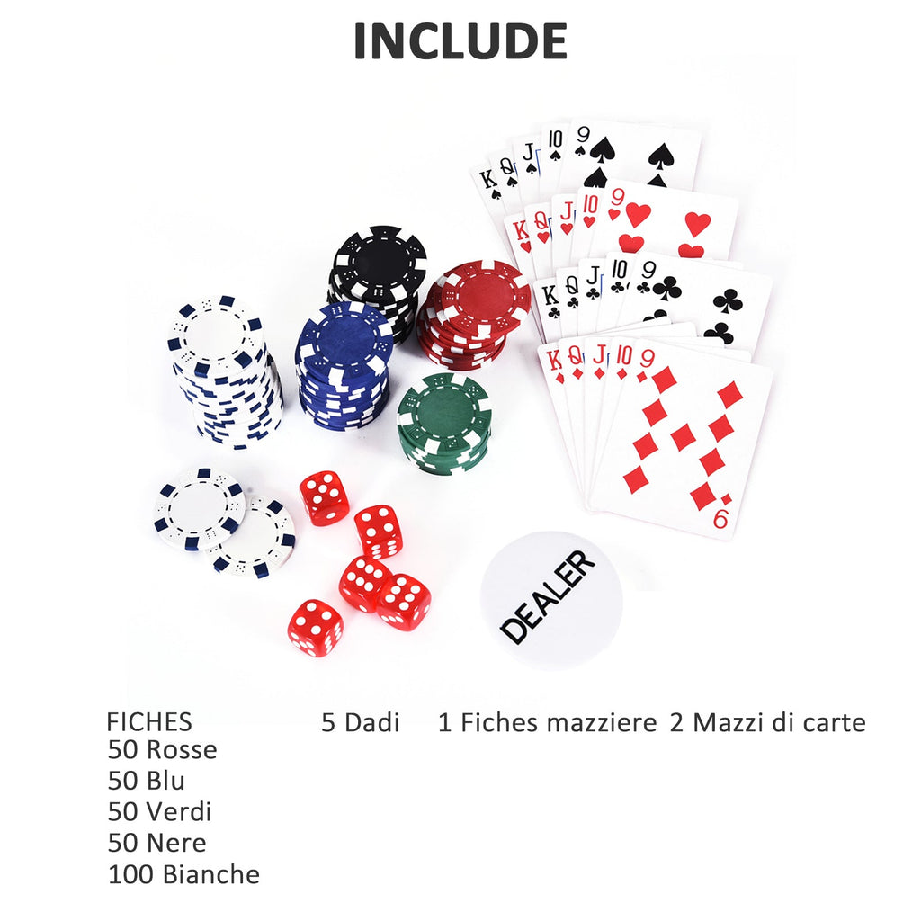 EasyComfort pokerset met aluminium koffer - 300 fiches, 2 kaartspellen