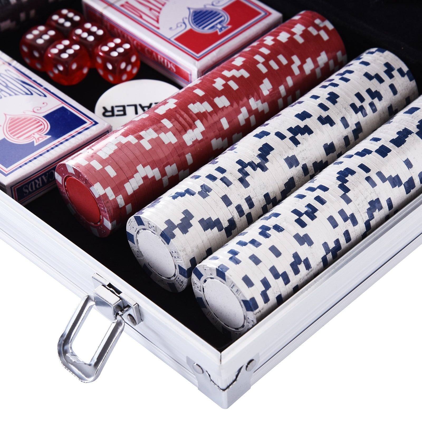 EasyComfort pokerset met aluminium koffer - 300 fiches, 2 kaartspellen