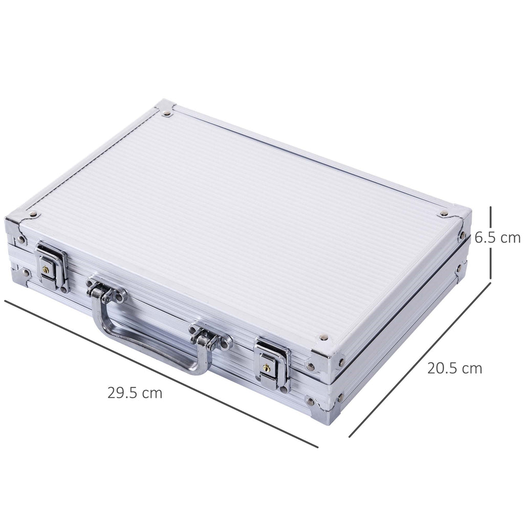 EASYCOMFORT Professional Aluminum Poker Case, Poker Set with 200 Chips and 2 Decks for Texas hold'em and Blackjack