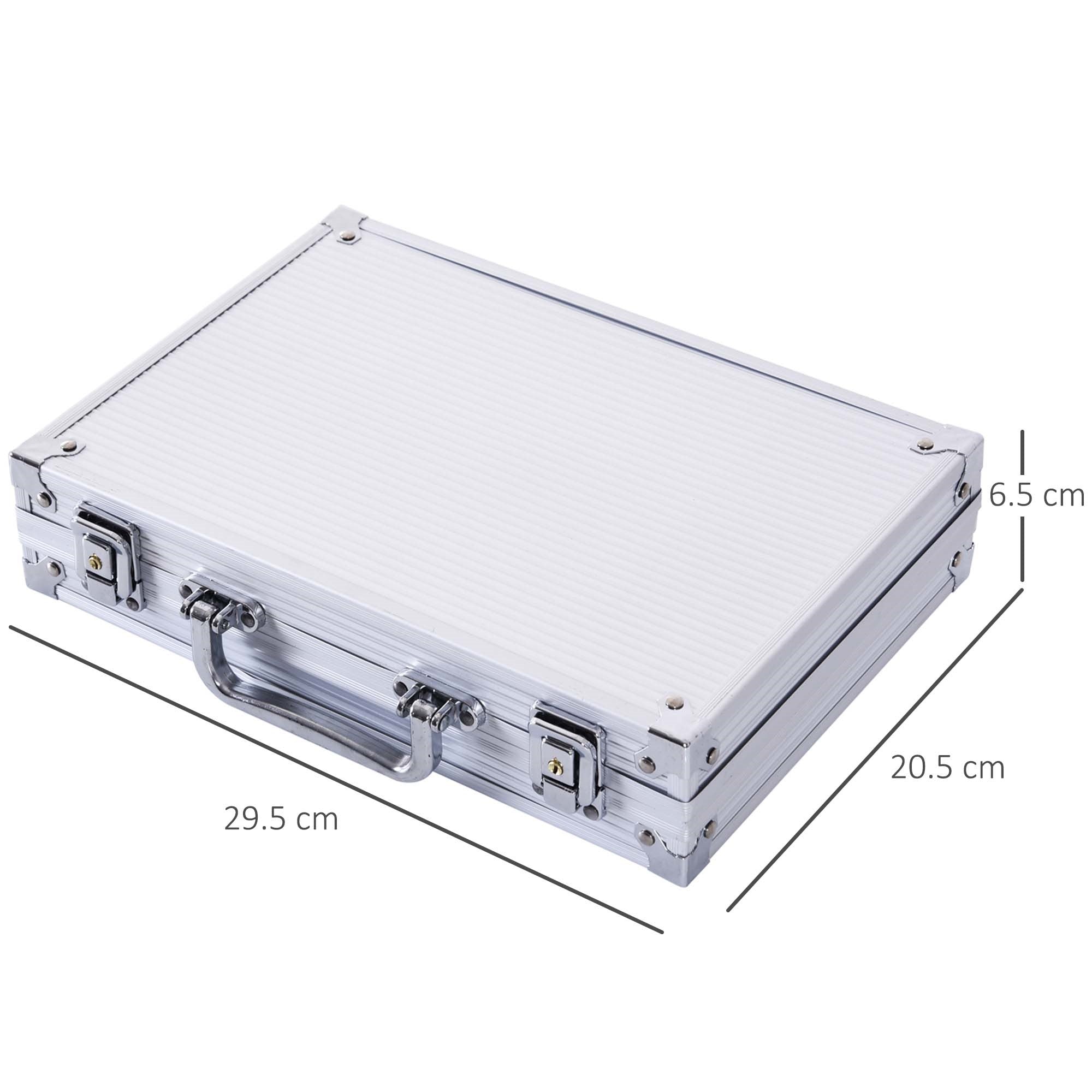 EASYCOMFORT Professional Aluminum Poker Case, Poker Set with 200 Chips and 2 Decks for Texas hold'em and Blackjack