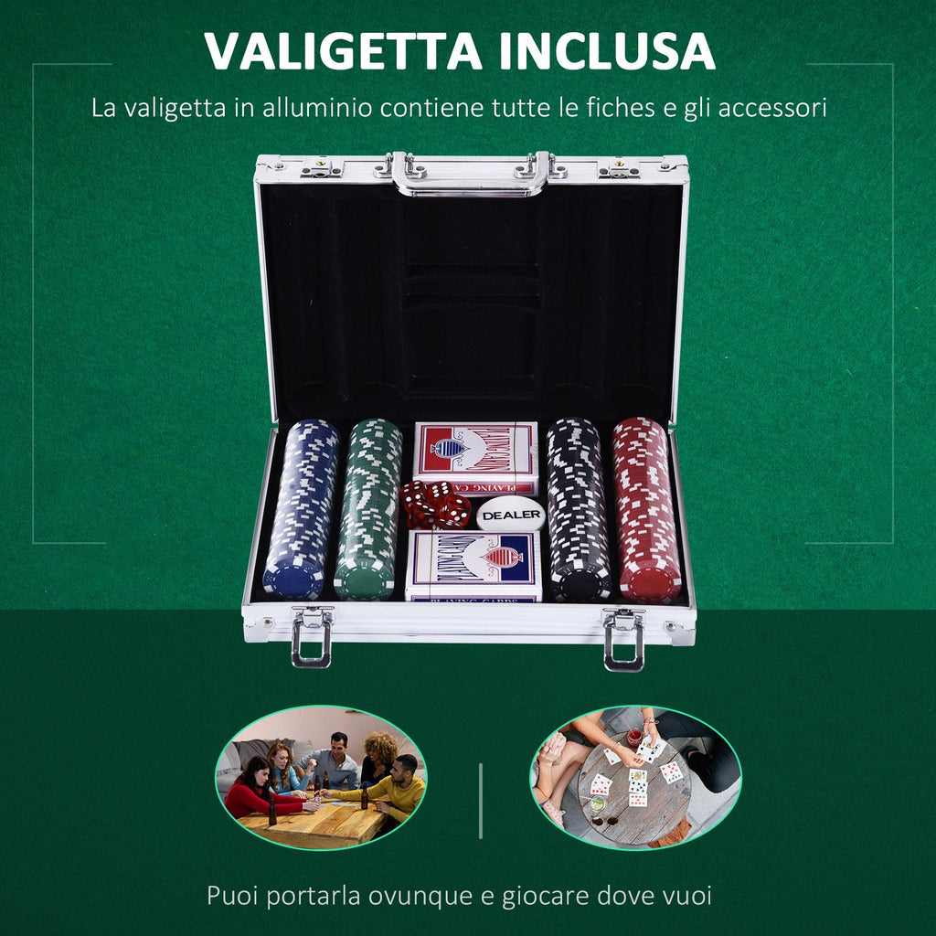 EASYCOMFORT Professional Aluminum Poker Case, Poker Set with 200 Chips and 2 Decks for Texas hold'em and Blackjack
