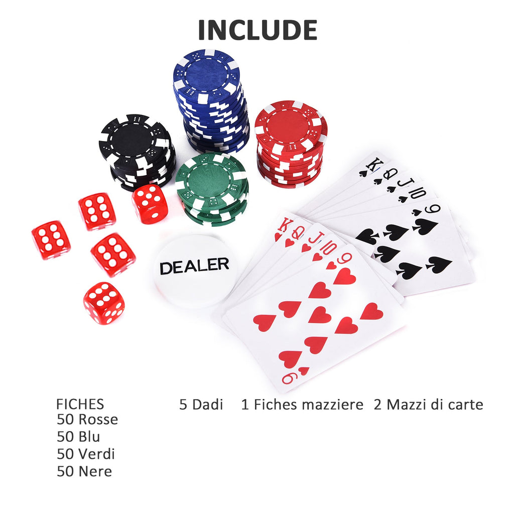 EASYCOMFORT Professional Aluminum Poker Case, Poker Set with 200 Chips and 2 Decks for Texas hold'em and Blackjack