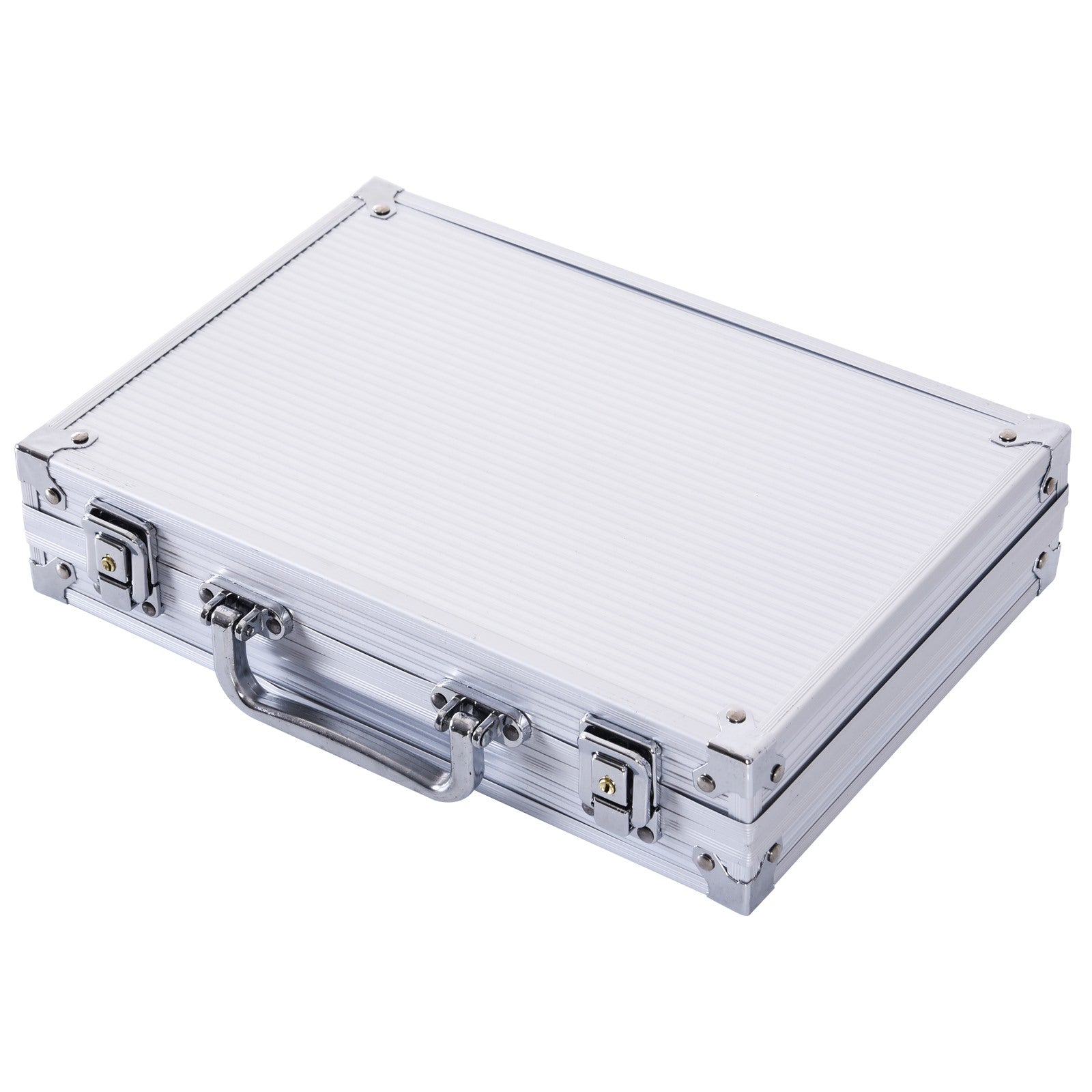 EASYCOMFORT Professional Aluminum Poker Case, Poker Set with 200 Chips and 2 Decks for Texas hold'em and Blackjack
