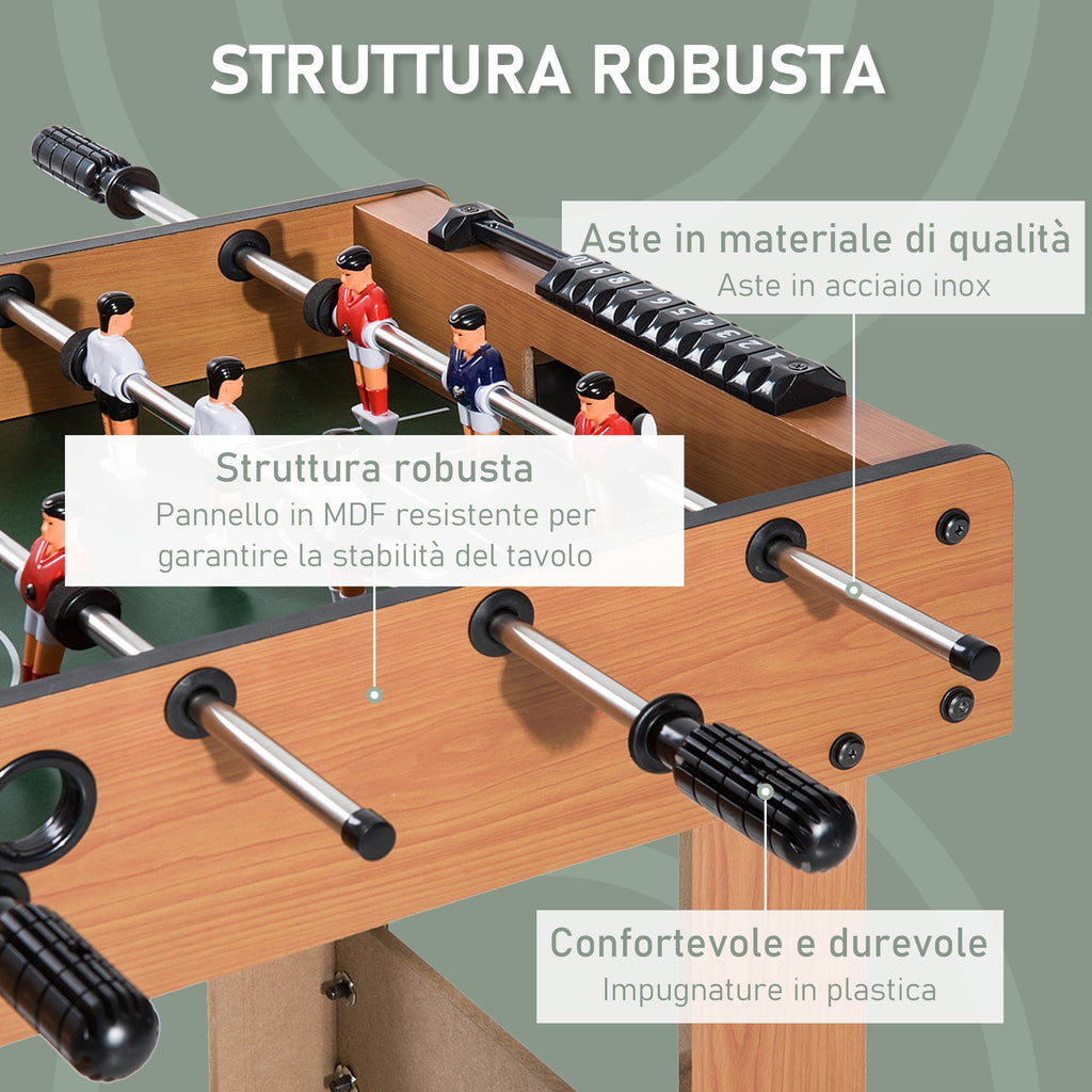 Easycomfort Calcio Balilla Professionale per Bambini e Adulti with Aste in Legno MDF 92x46x78cm