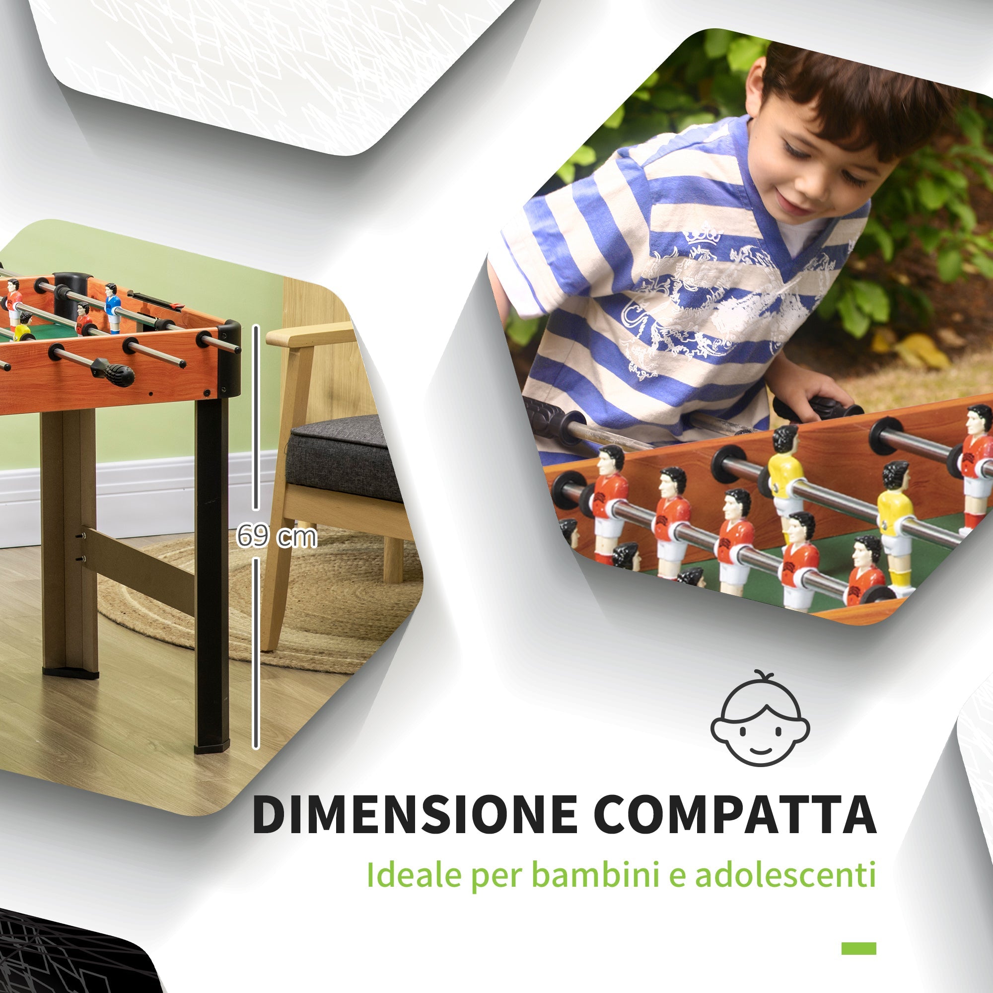 Easycomfort Biliardino Calcio Balilla per Bambini with Manopole Antiscivolo, Segnapunti e Palline, 118x104x69cm