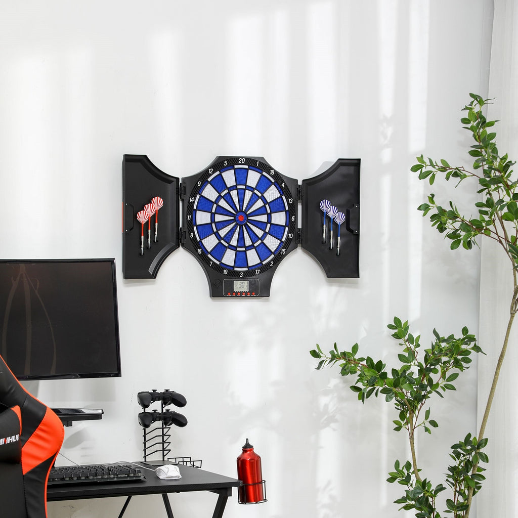 Easycomfort Bersaglio Freccette Elettronico in PP with 6 Freccette e Monitor LCD, 83x45x4 cm, Rosso e black