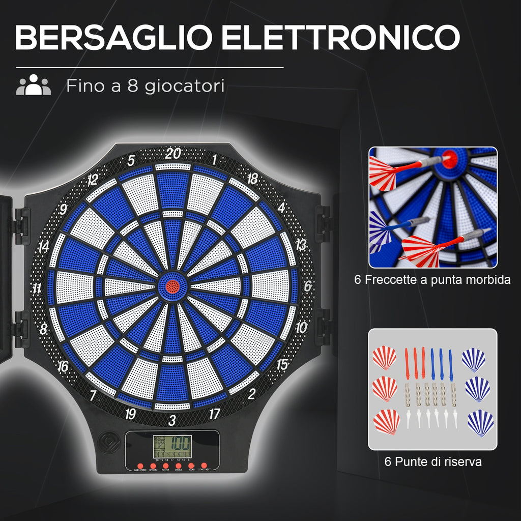 Easycomfort Bersaglio Freccette Elettronico in PP with 6 Freccette e Monitor LCD, 83x45x4 cm, Rosso e black