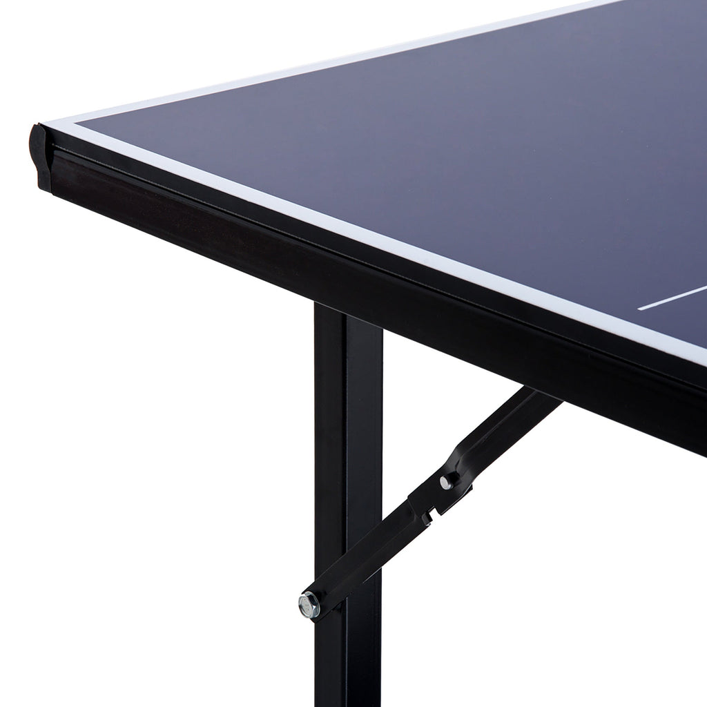 Easycomfort Tavolo da Ping Pong Pieghevole e Salvaspazio with Rete da Gioco per Interno, in Acciaio e MDF, 182x91x76cm, Blu