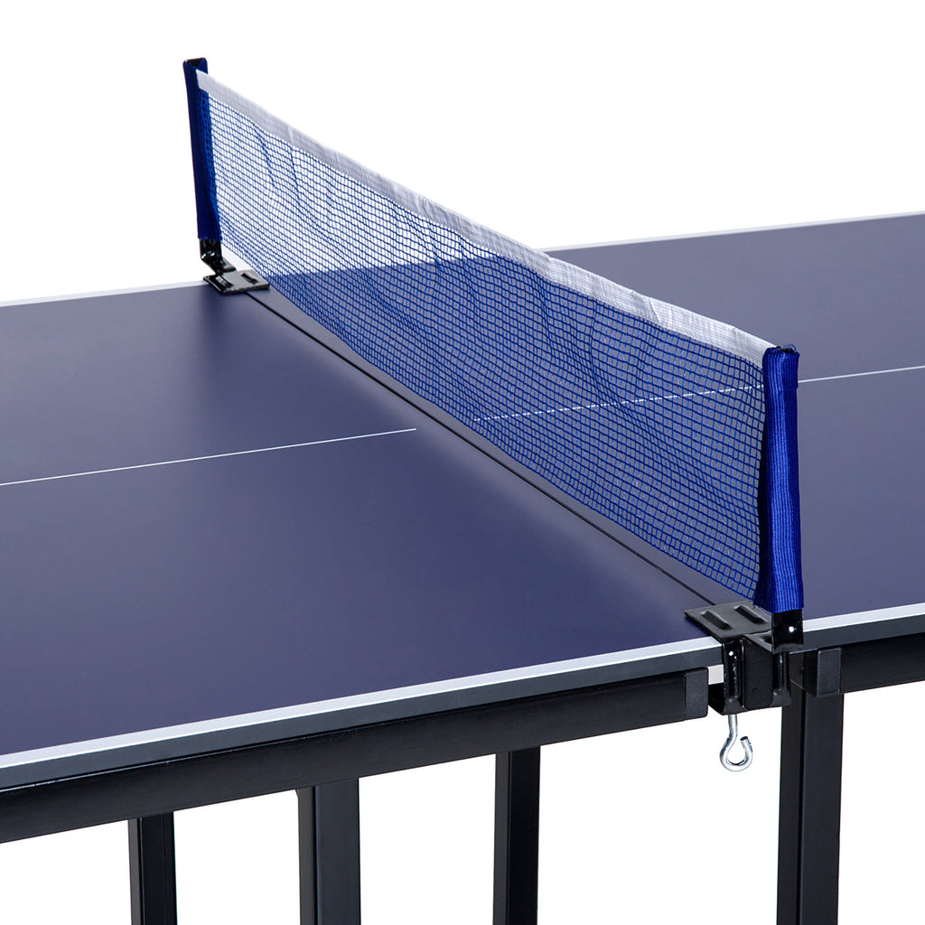 Easycomfort Tavolo da Ping Pong Pieghevole e Salvaspazio with Rete da Gioco per Interno, in Acciaio e MDF, 182x91x76cm, Blu