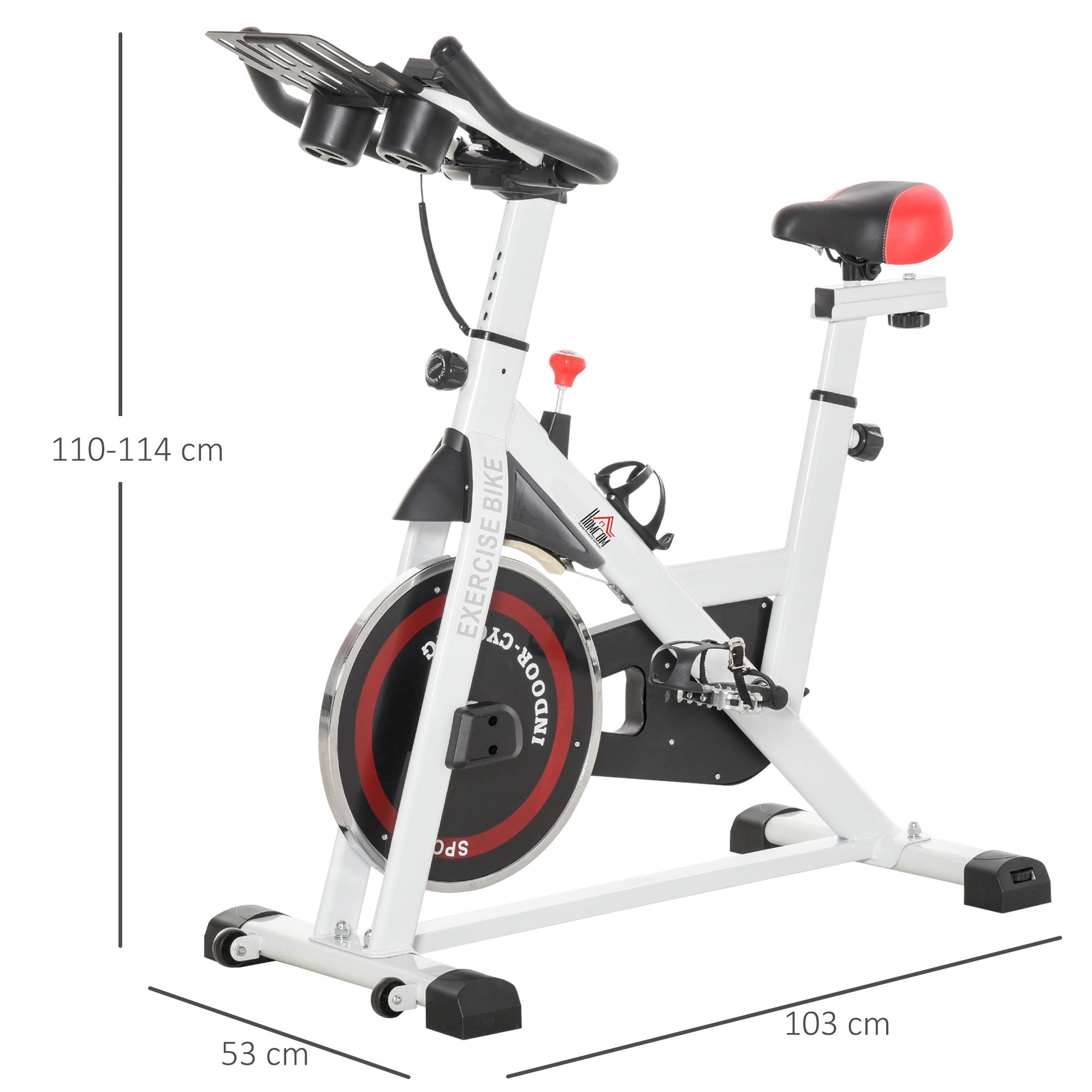 Easycomfort Cyclette Professionale, Bici da Spinning,Cyclette da Camera Regolabile with Schermo LCD e Portabicchieri, Volano 8kg, white