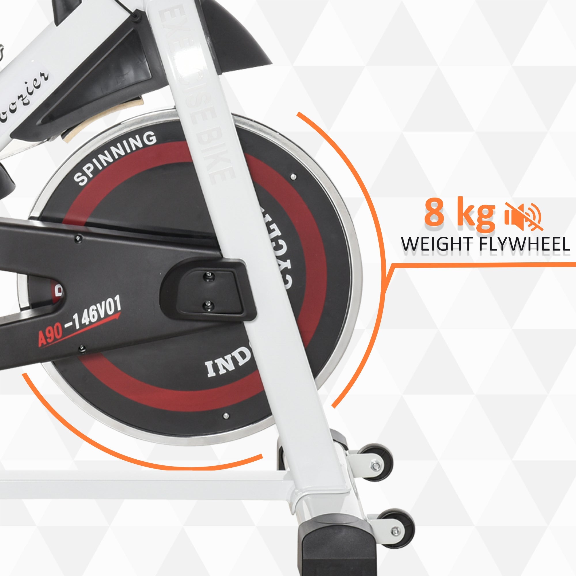 Easycomfort Cyclette Professionale, Bici da Spinning,Cyclette da Camera Regolabile with Schermo LCD e Portabicchieri, Volano 8kg, white