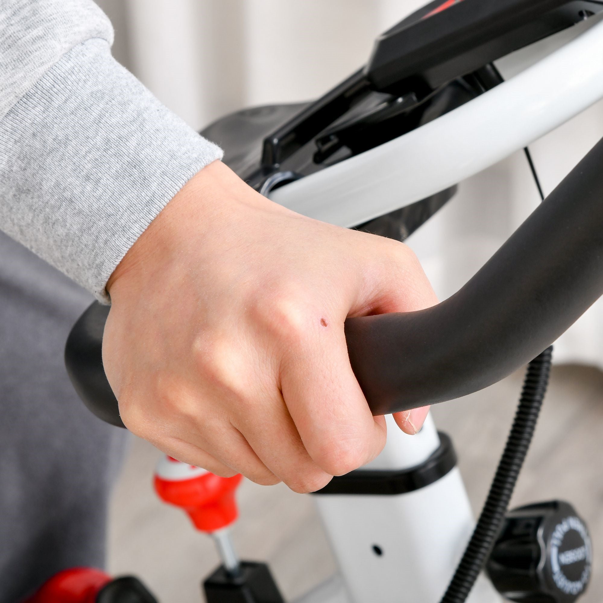 Easycomfort Cyclette Professionale, Bici da Spinning,Cyclette da Camera Regolabile with Schermo LCD e Portabicchieri, Volano 8kg, white