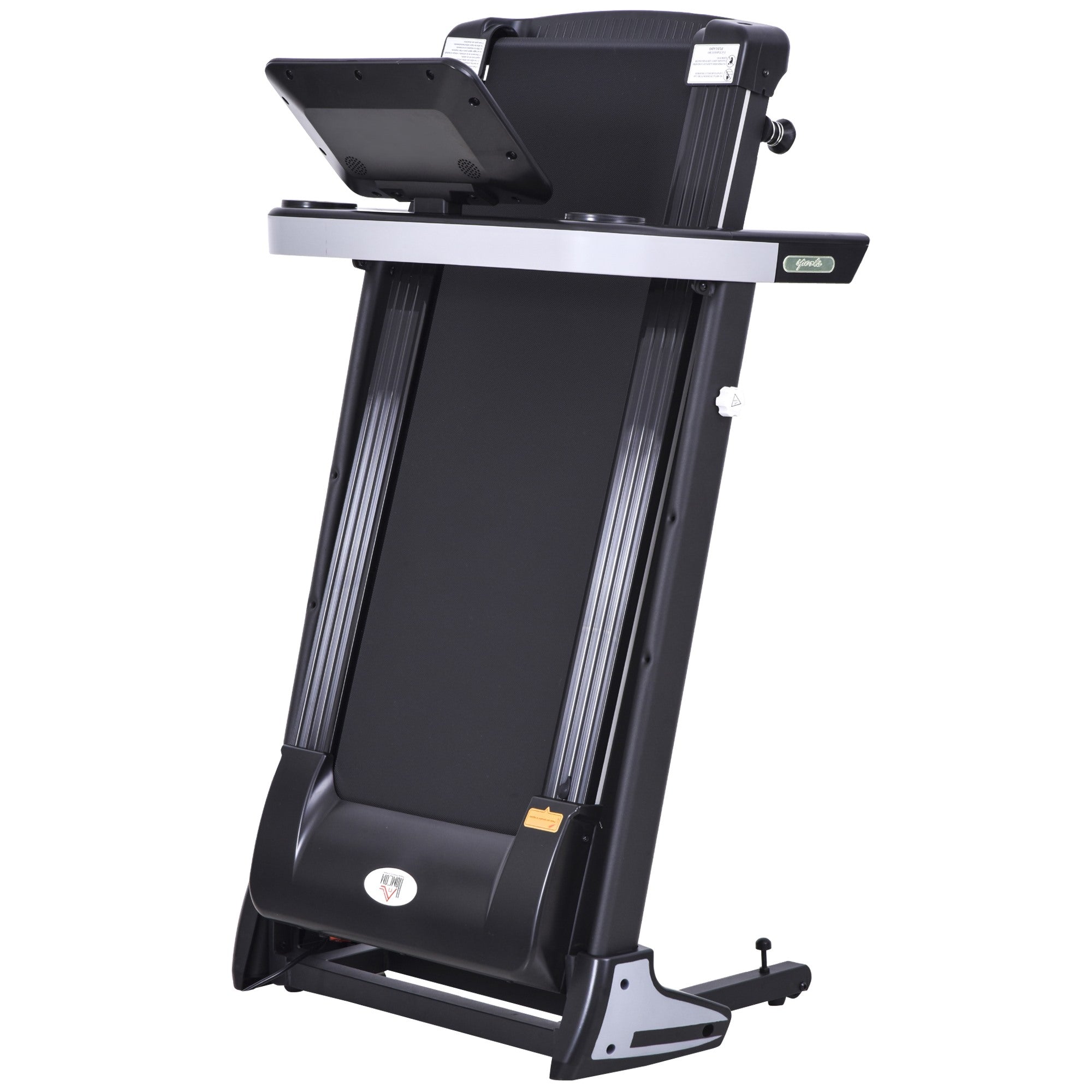 EASYCOMFORT Space-Saving Folding Electric Treadmill, Professional Treadmill with 12 Preset Programs and LCD Screen for Training at Home or in the Office, 1-12km/h, Black